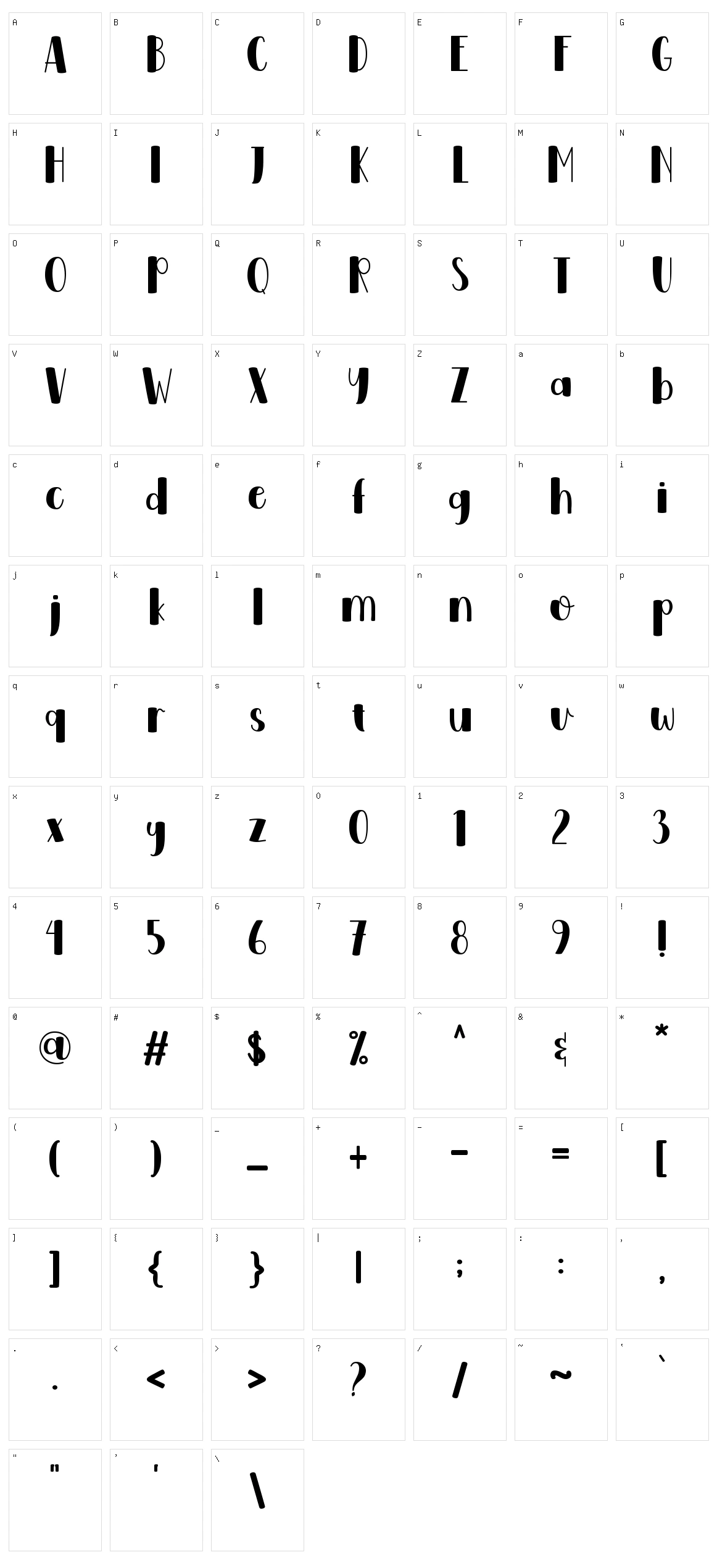 Bold Love Character Set