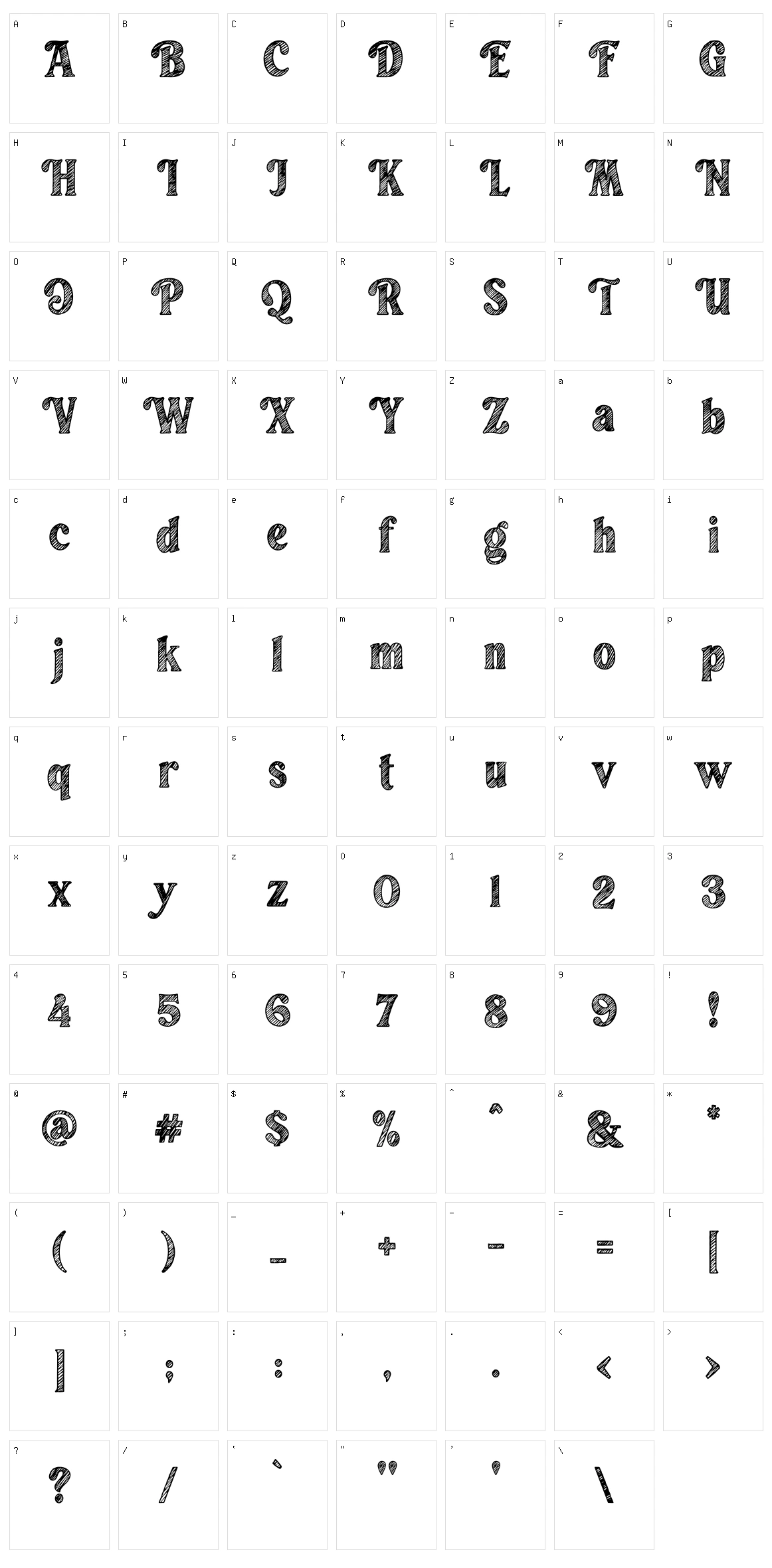 Bolgen Character Set