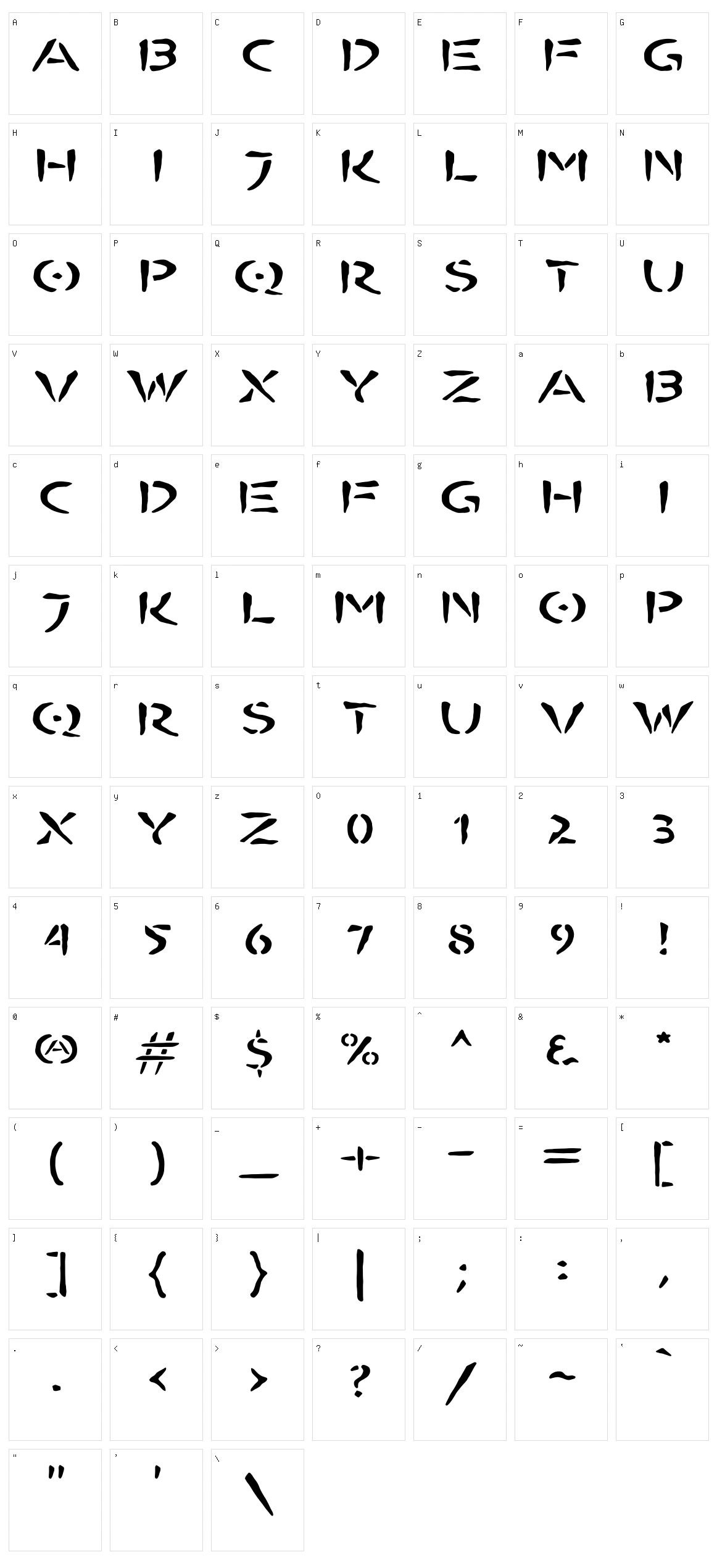 Bombora Character Set
