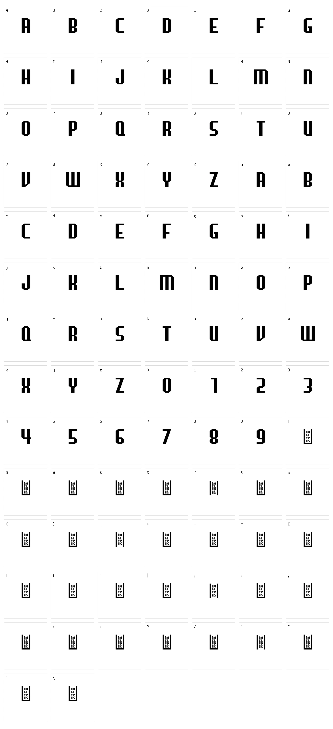 Bondoyudo Sans Character Set