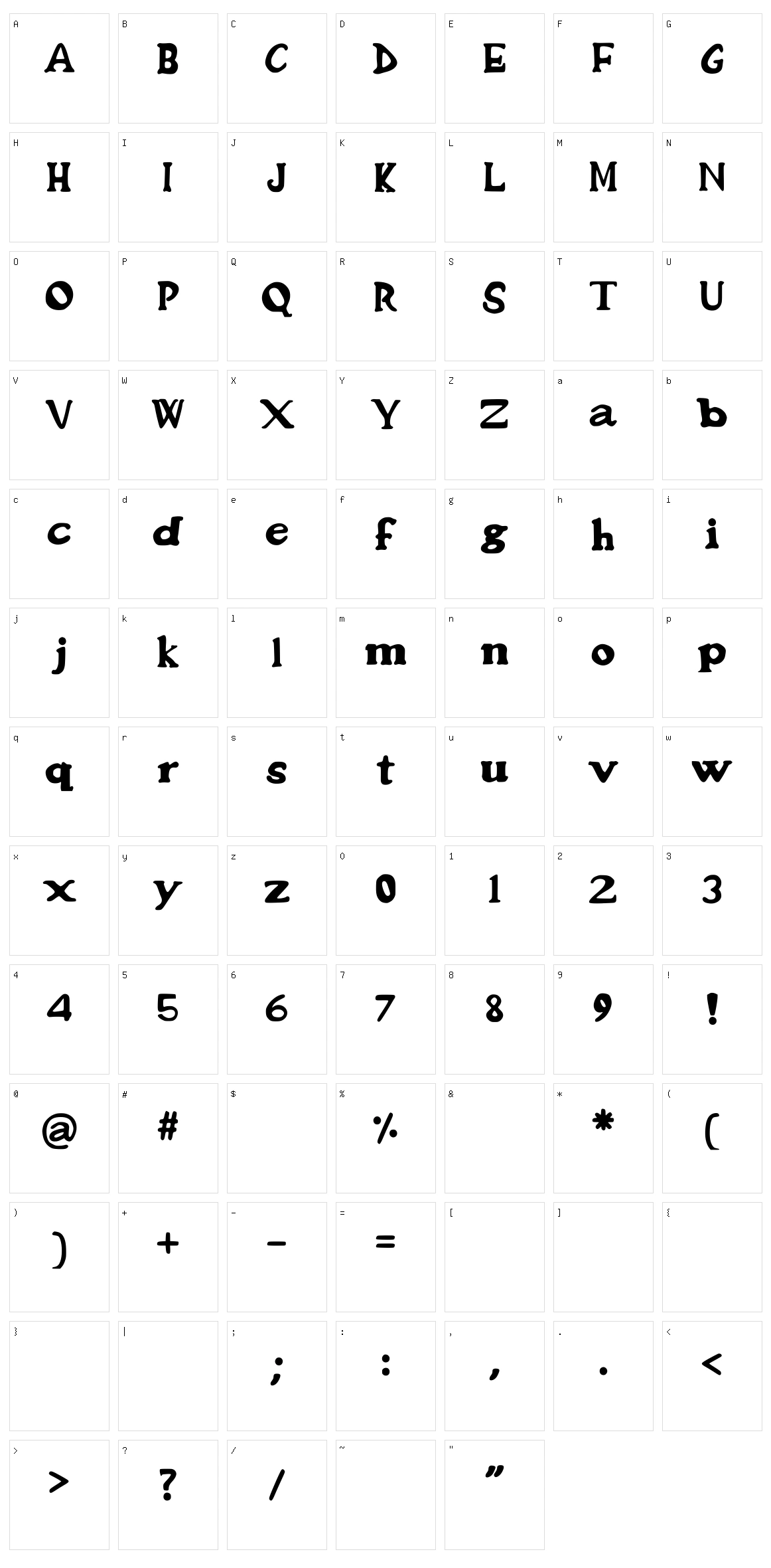 Bones Of Garamond Character Set