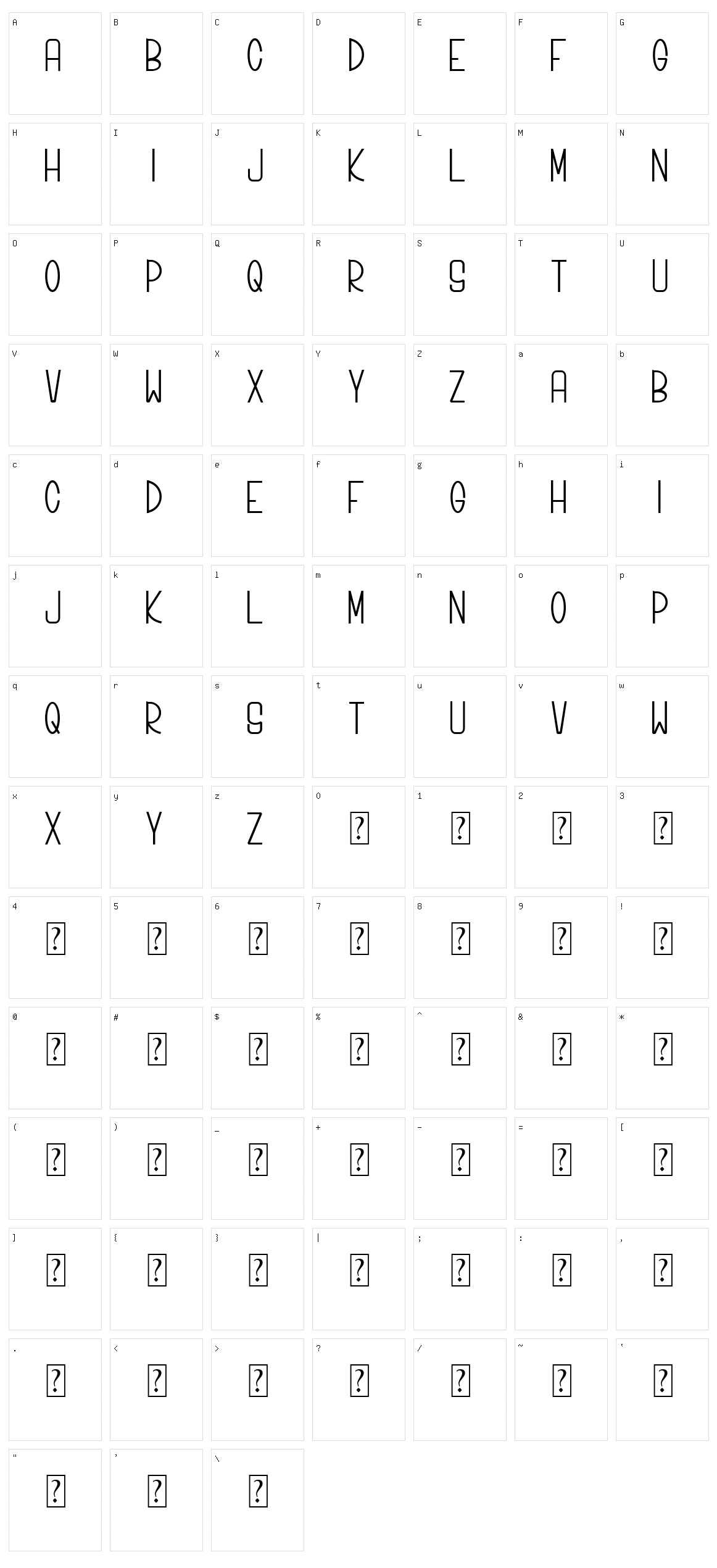 Bonjour Allgera Sans Character Set