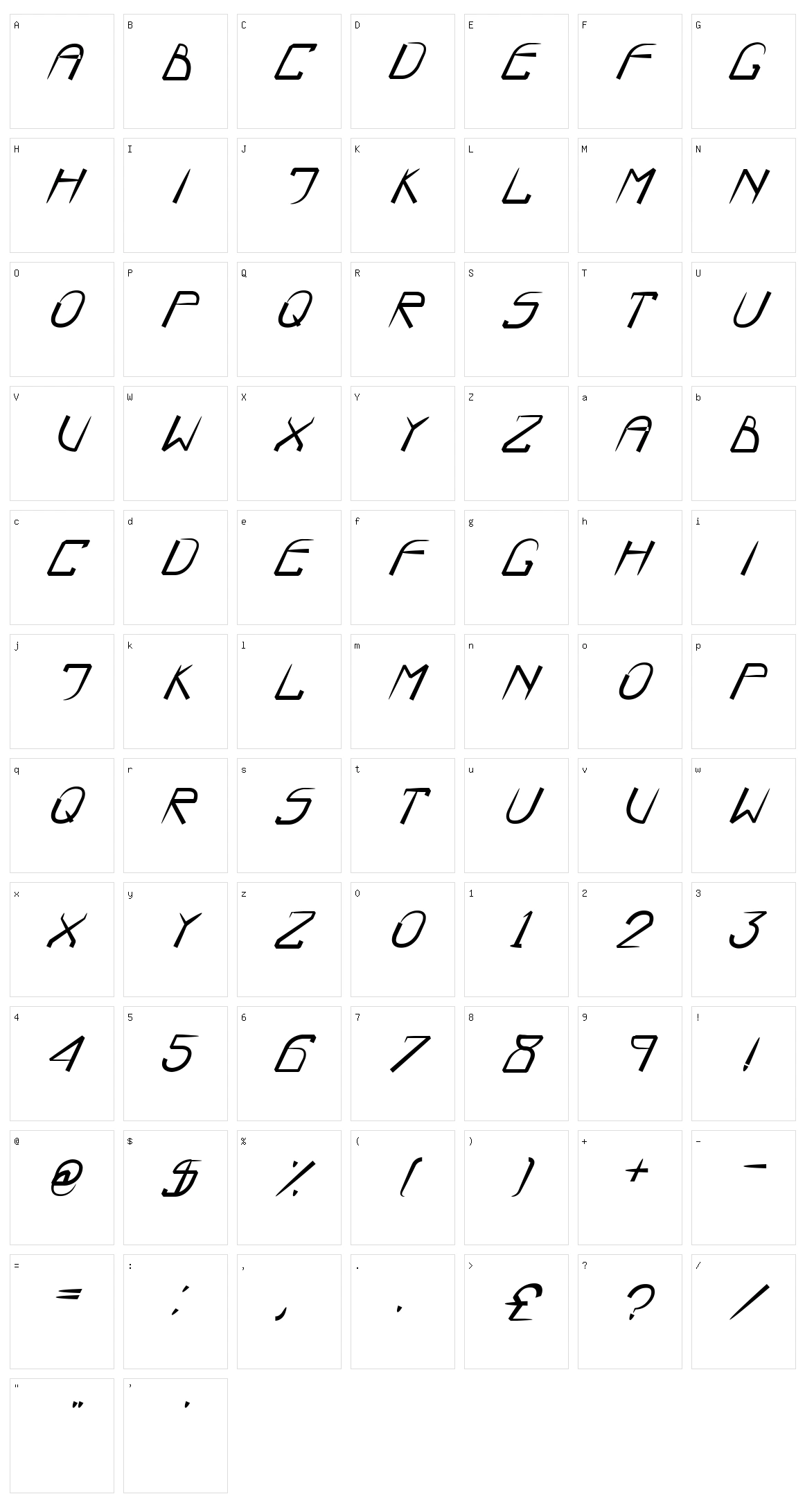 Boo Character Set