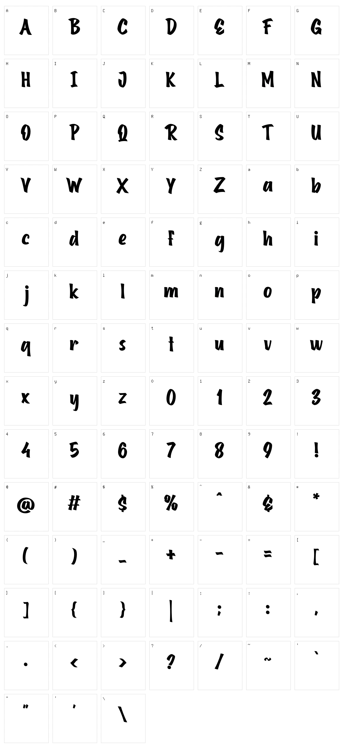 Bostana Character Set
