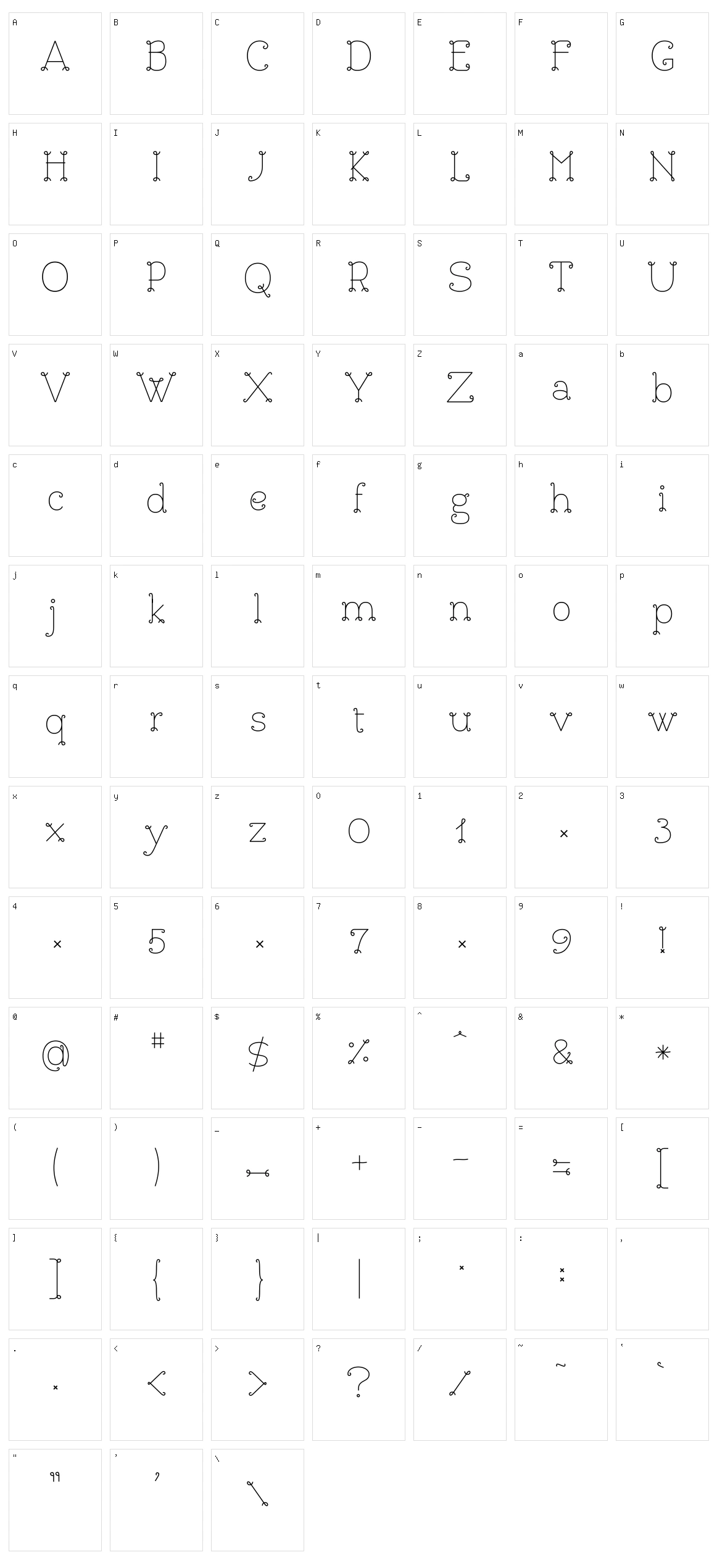 Bouclettes Character Set