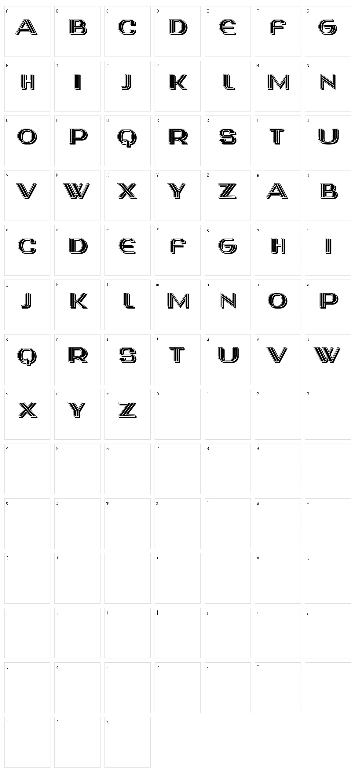 Bourse Character Set