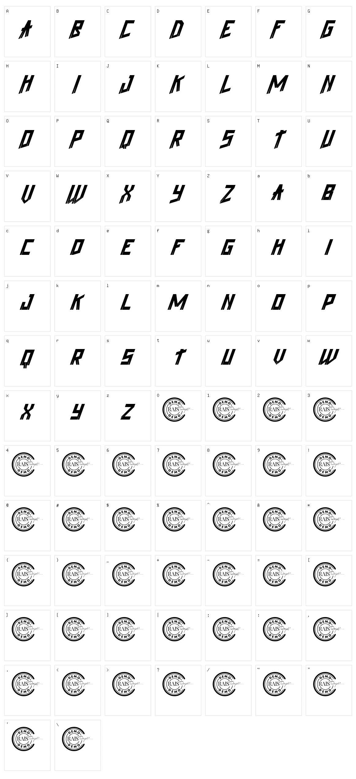 Brackley Character Set