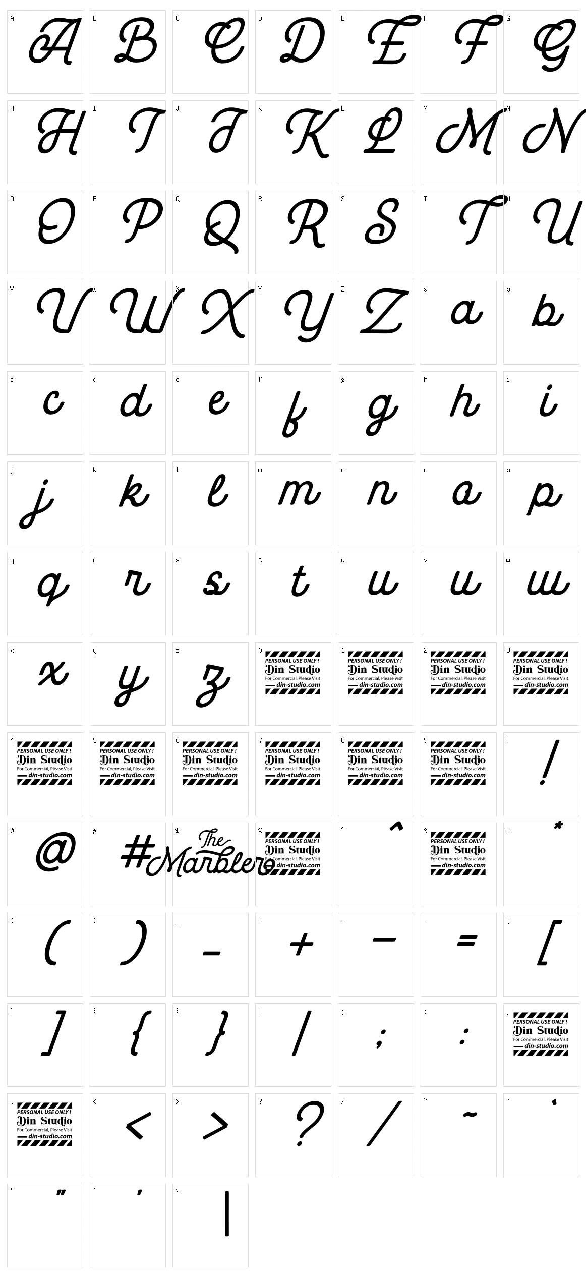 The Marbler Character Set