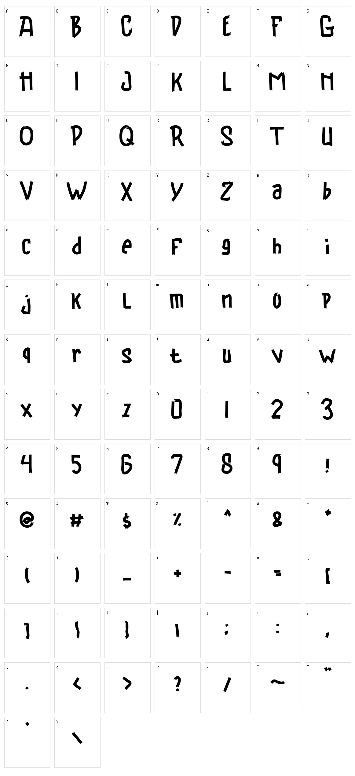 Brayden Character Set