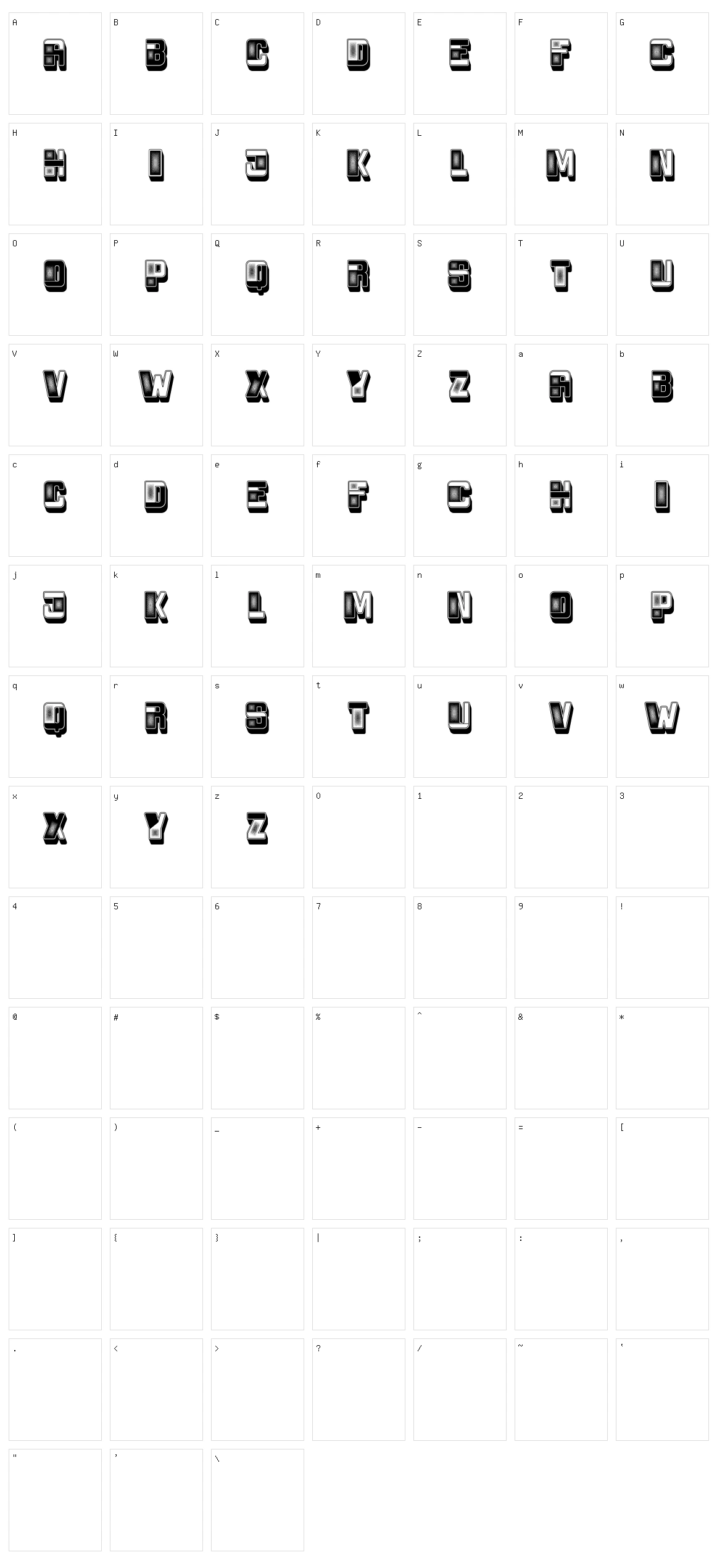 Bref Character Set