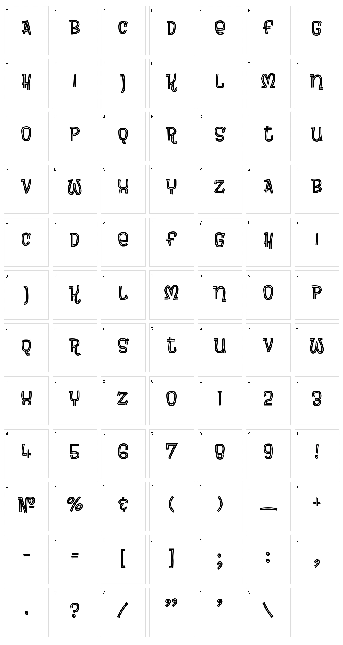 Brewsky Character Set