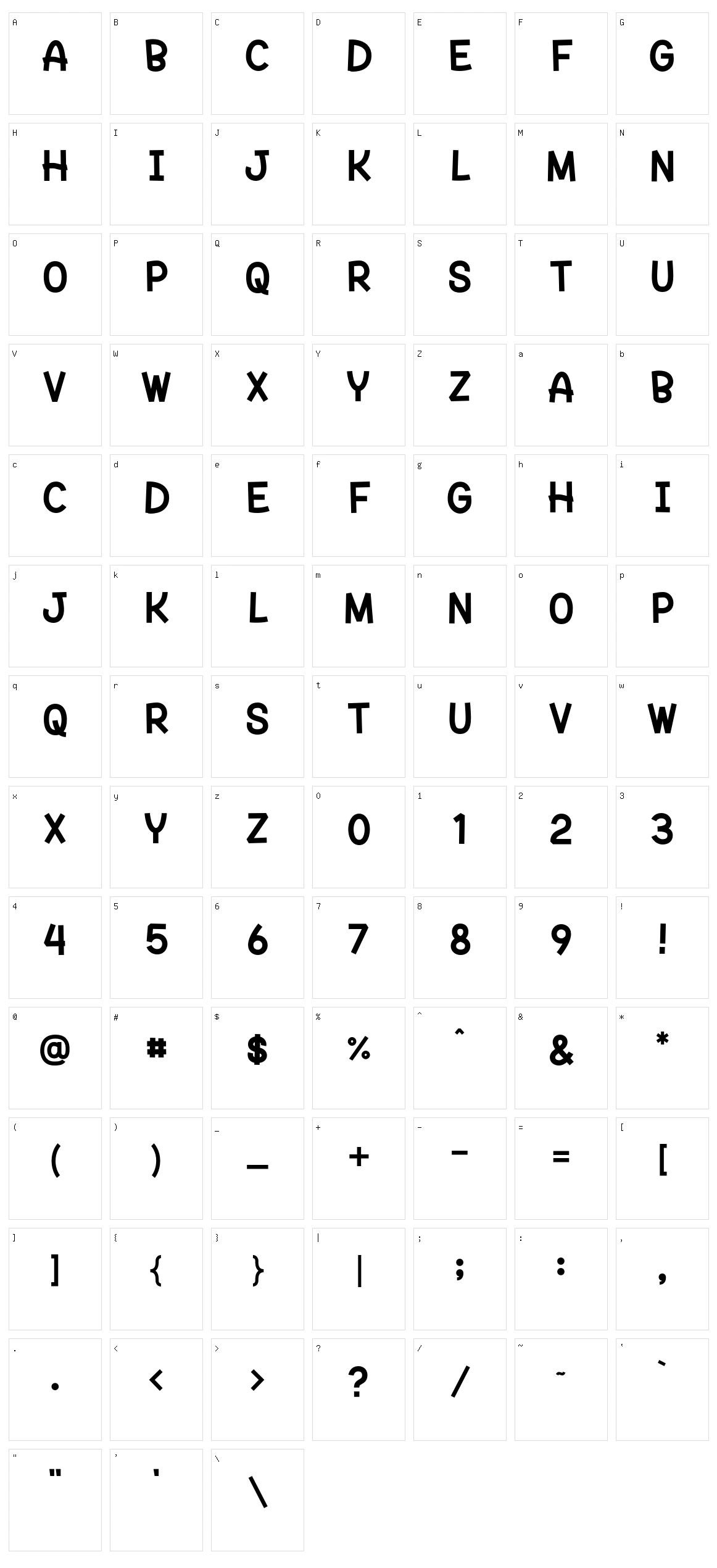 Bright Friday Character Set