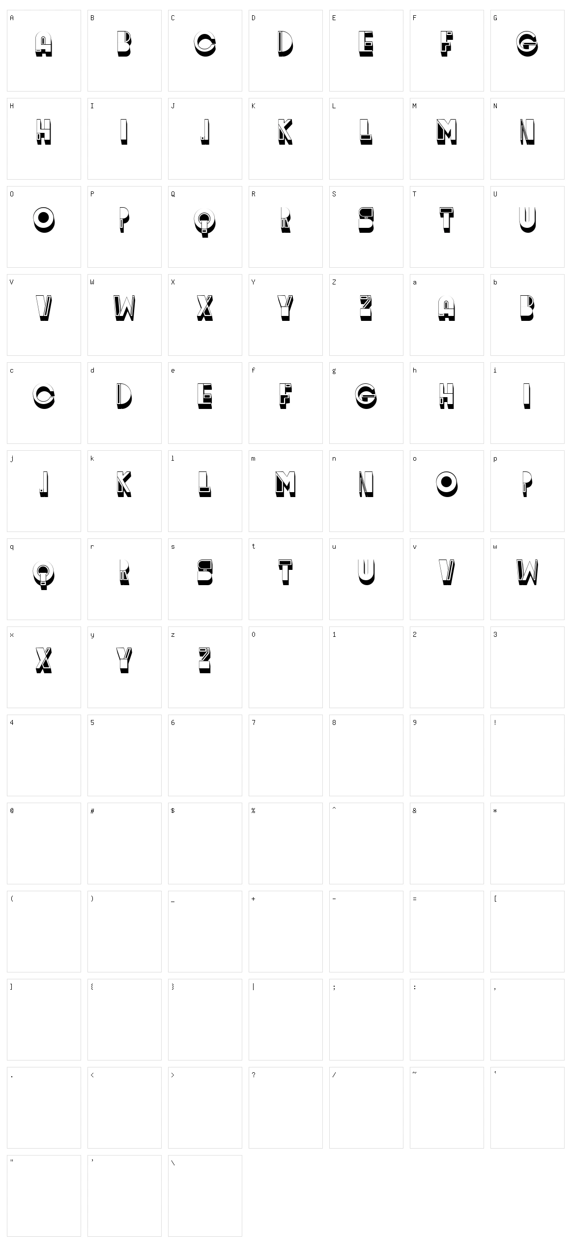 Bright Light Character Set