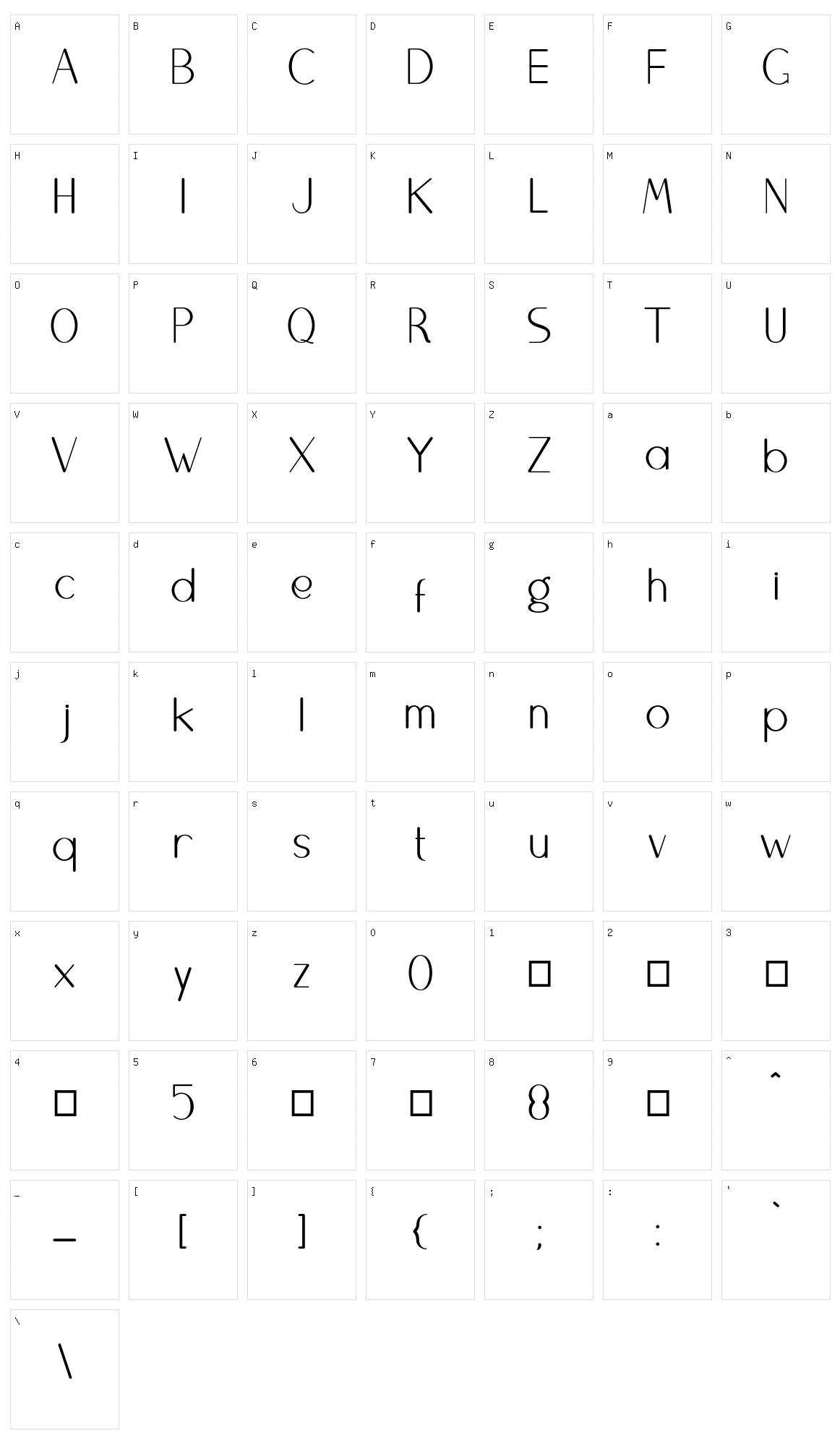 Brighty Character Set