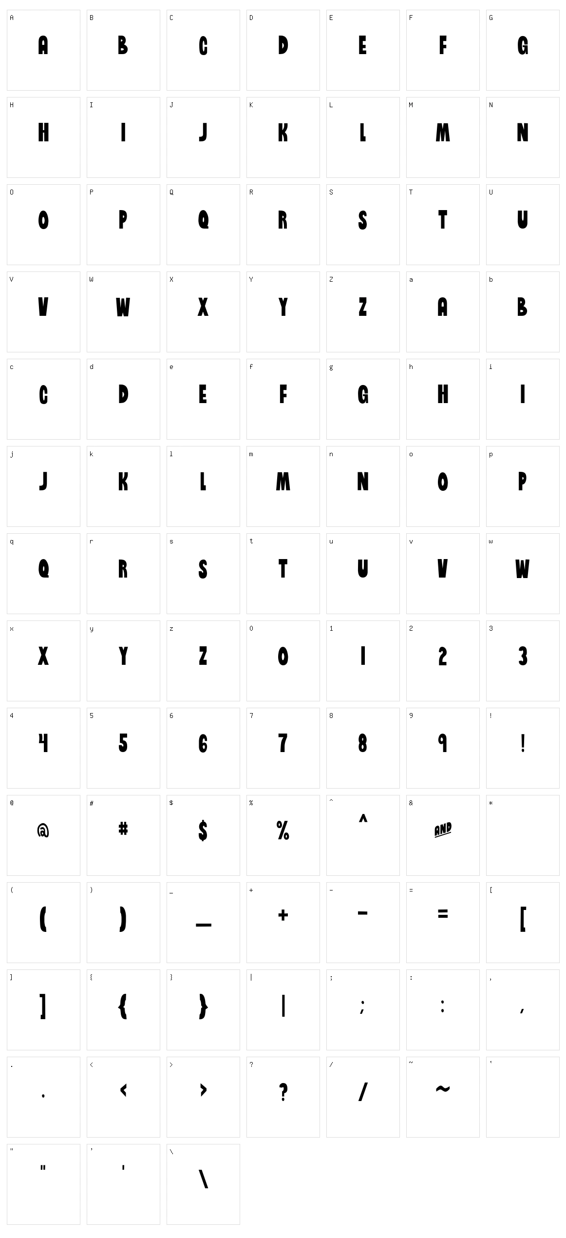 Brinetext Black Character Set