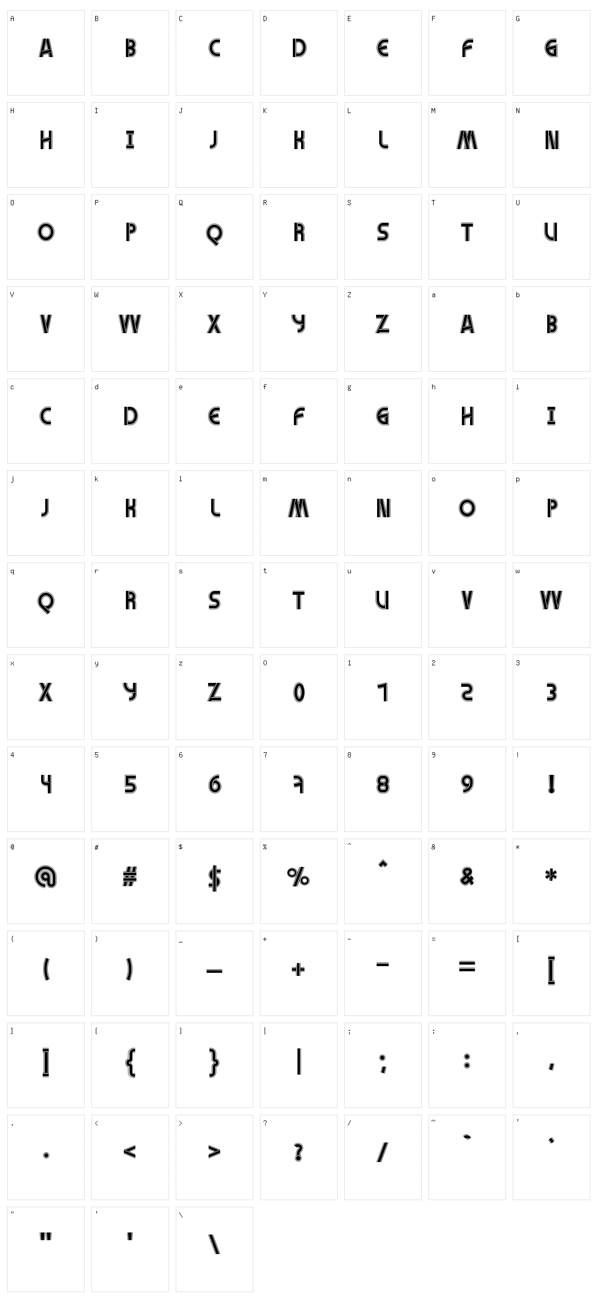 Brisquet Character Set