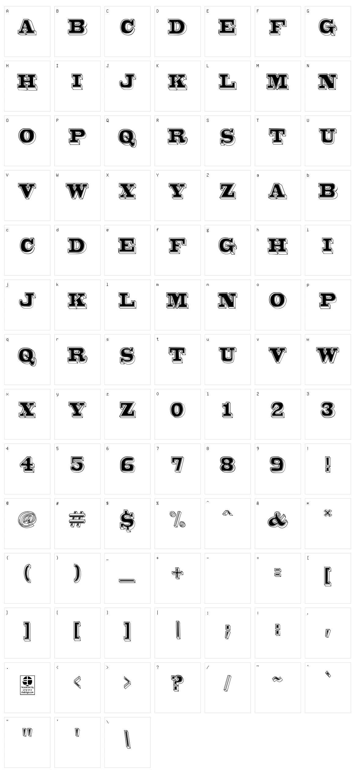 Bro 4D Character Set