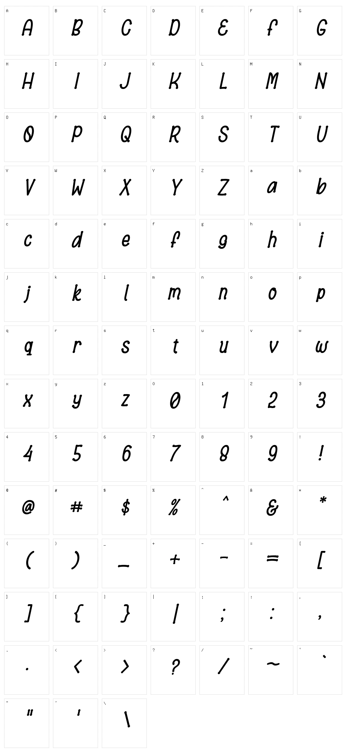Bronice Character Set