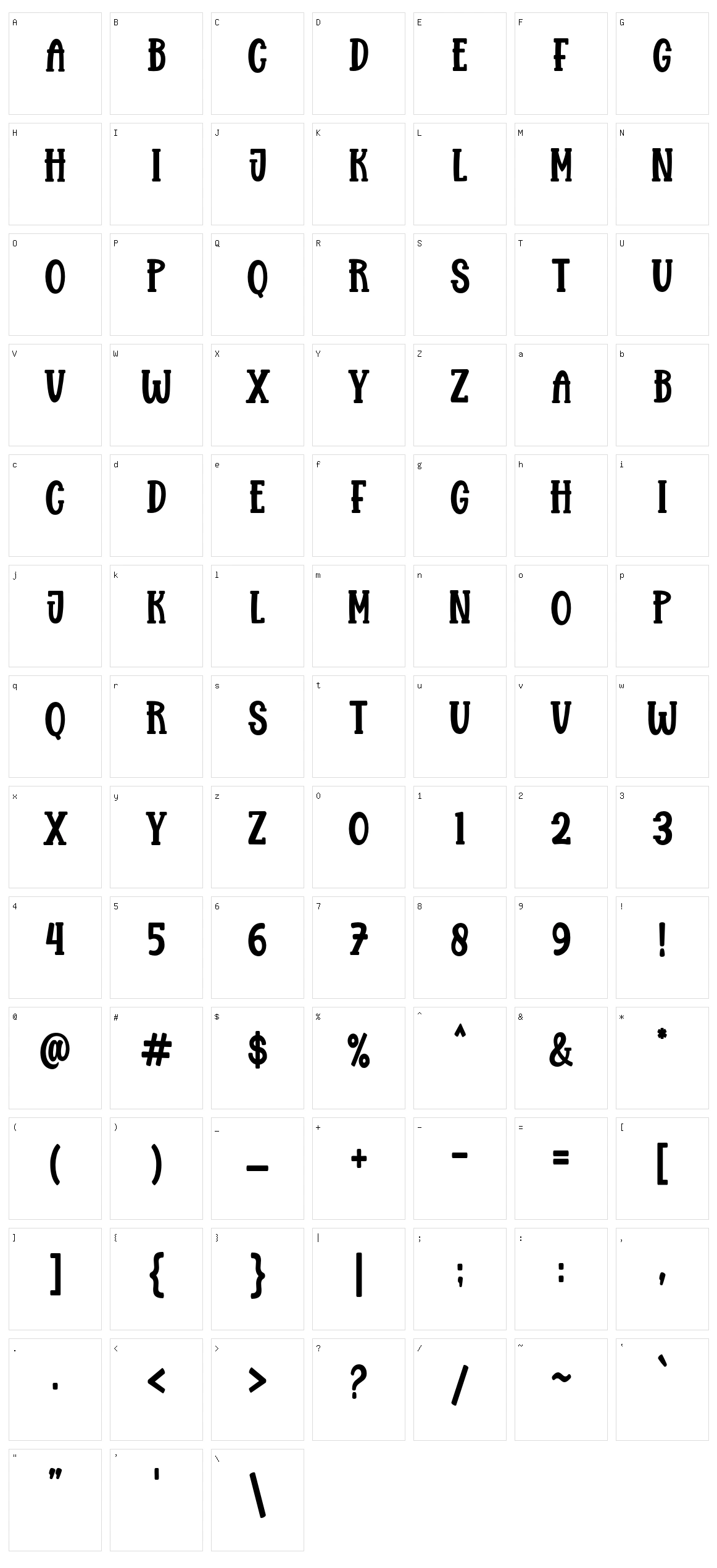Brosia Character Set