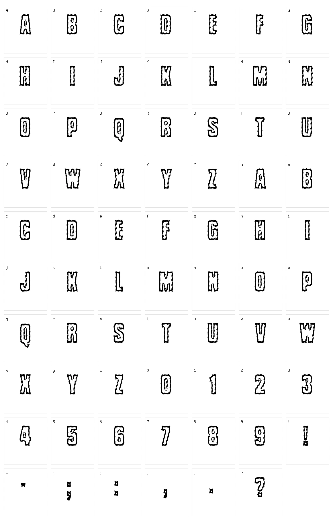Brrritty Character Set