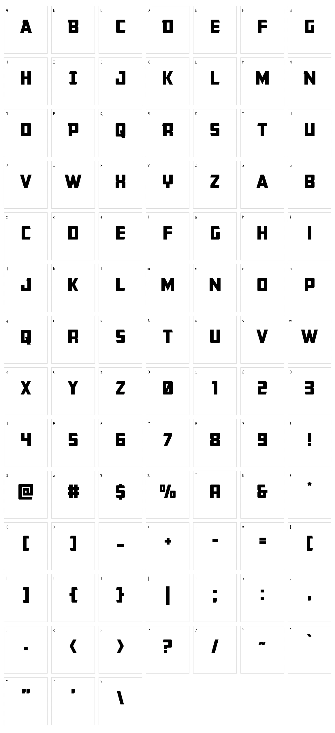 Buchanan Character Set