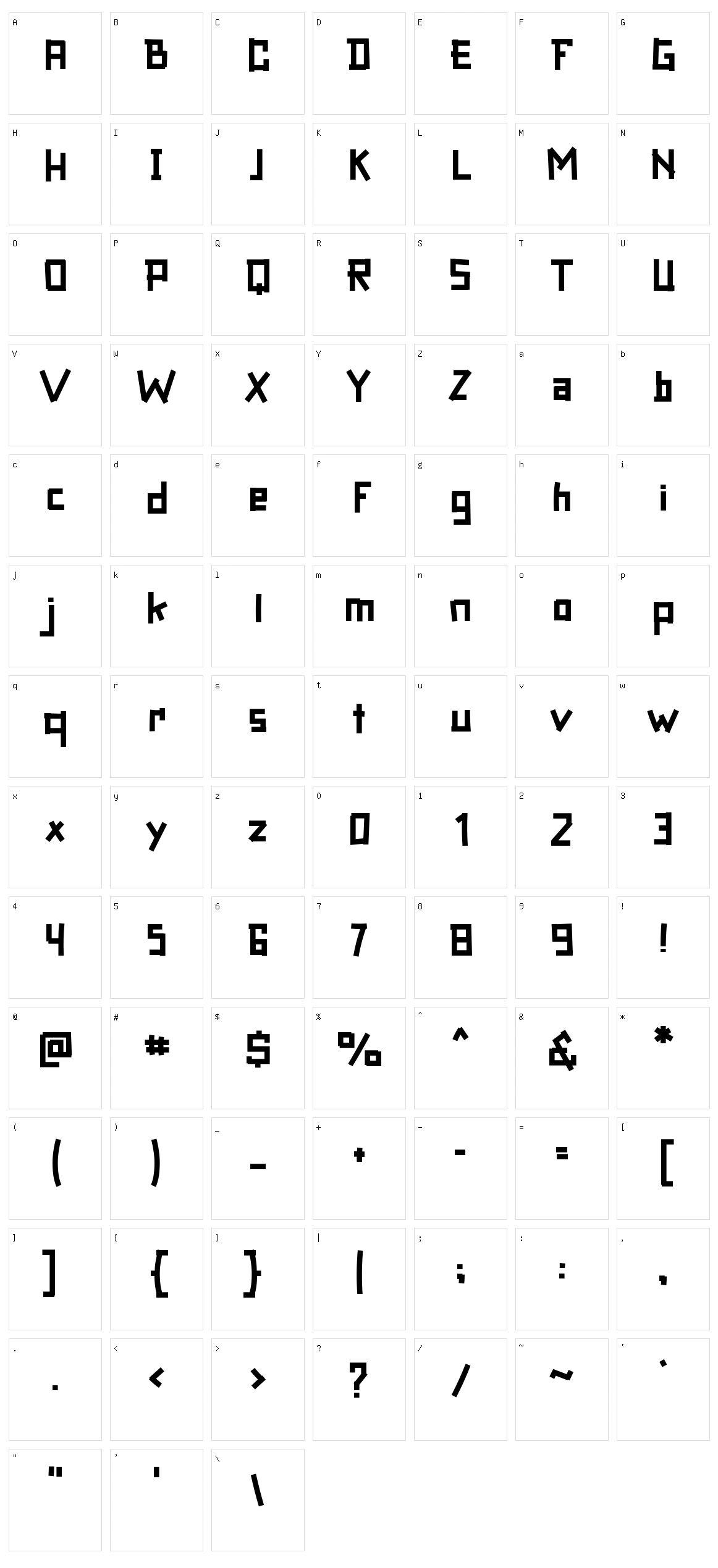 Burkhardt Character Set