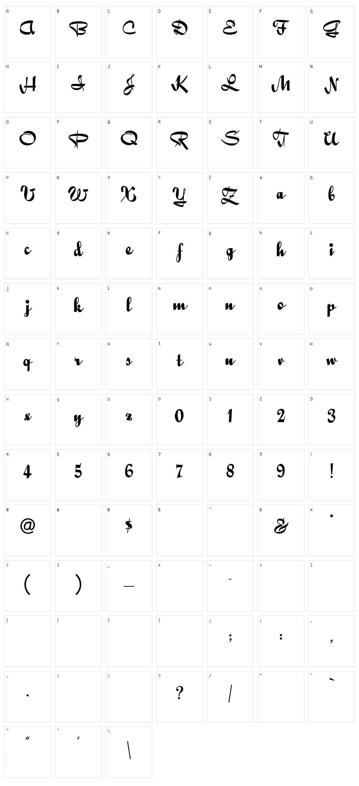 Quigley Wiggly Character Set