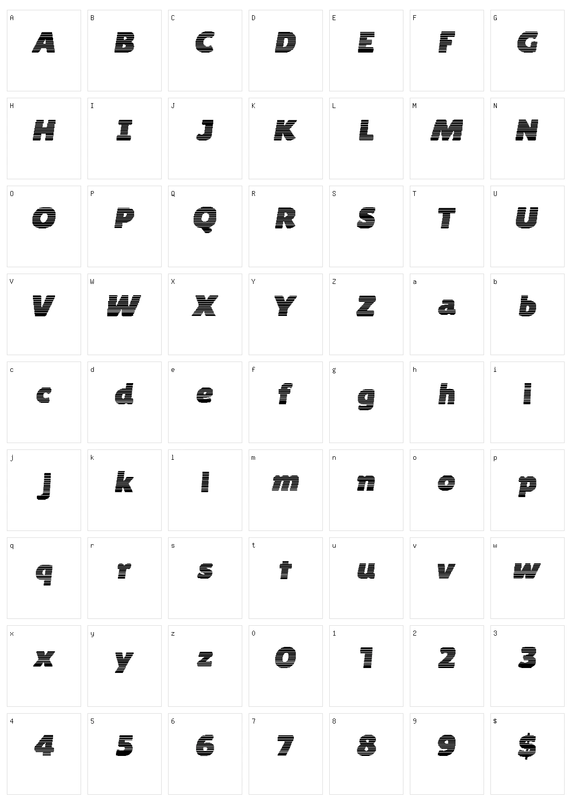 Byte Shades Character Set