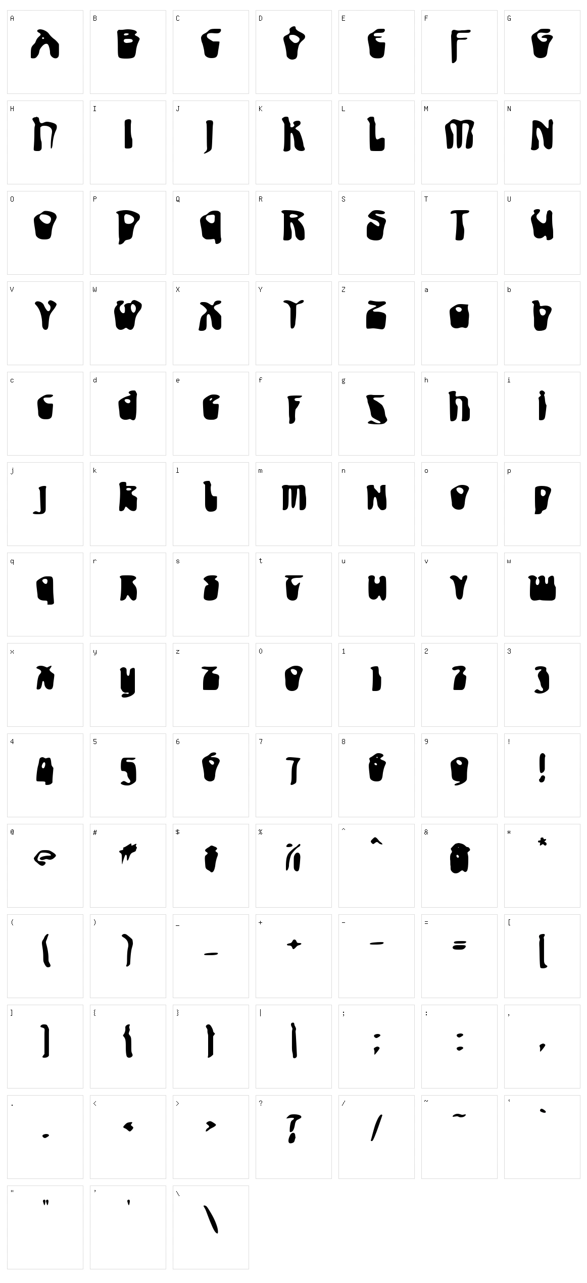 c Celovy Character Set