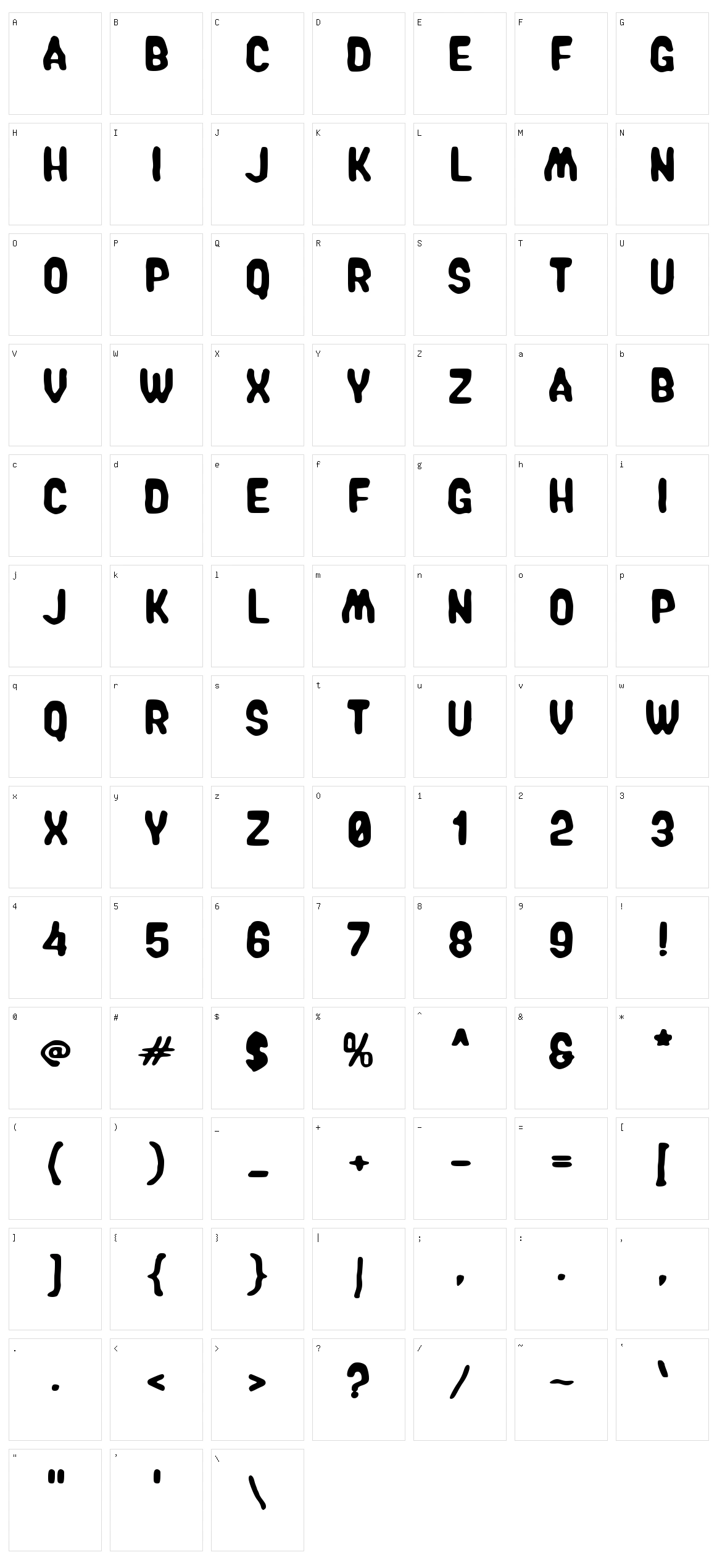 c Chipmunk Character Set