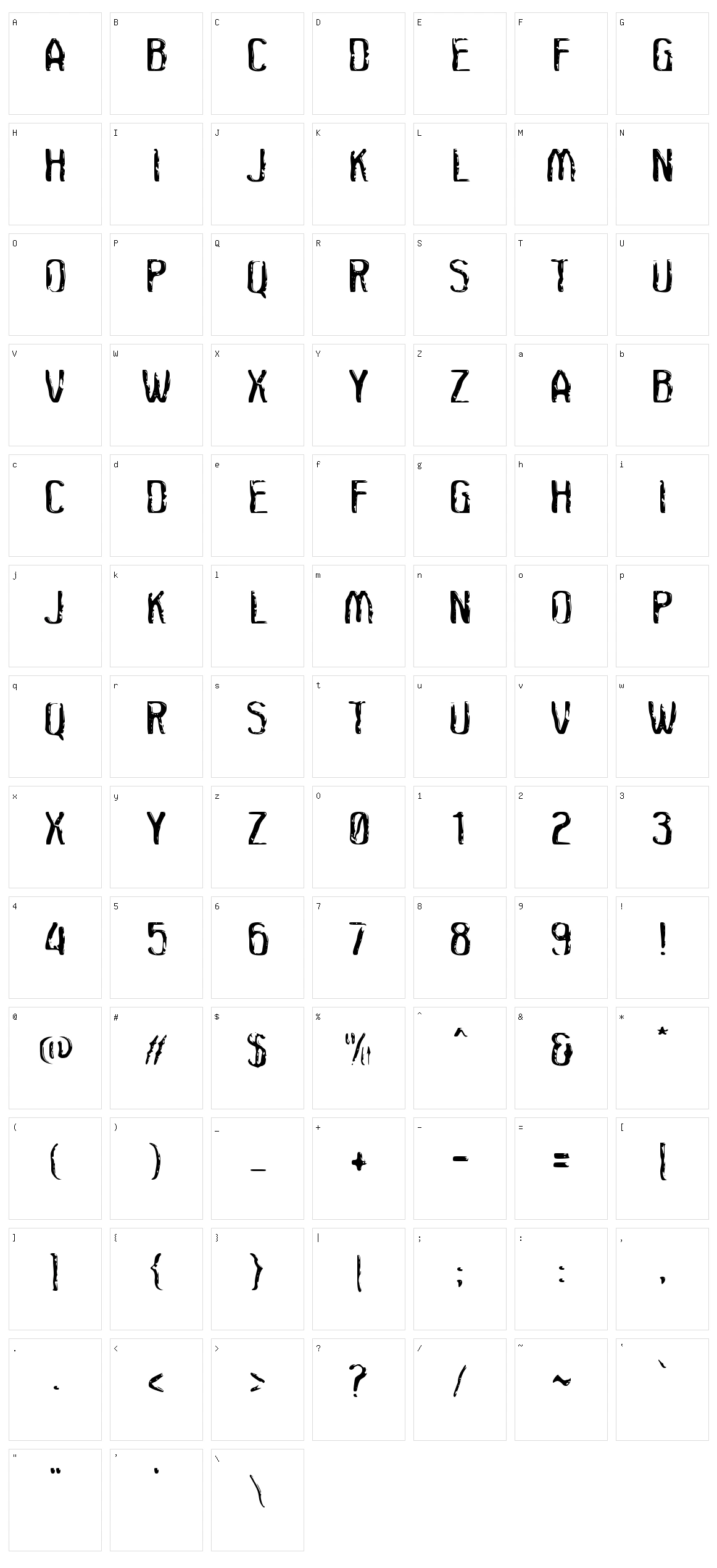 c Click Clock Character Set