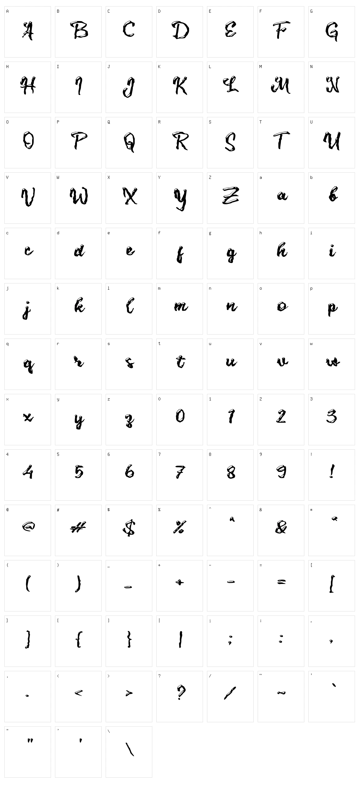 c Coklat Lumer Character Set