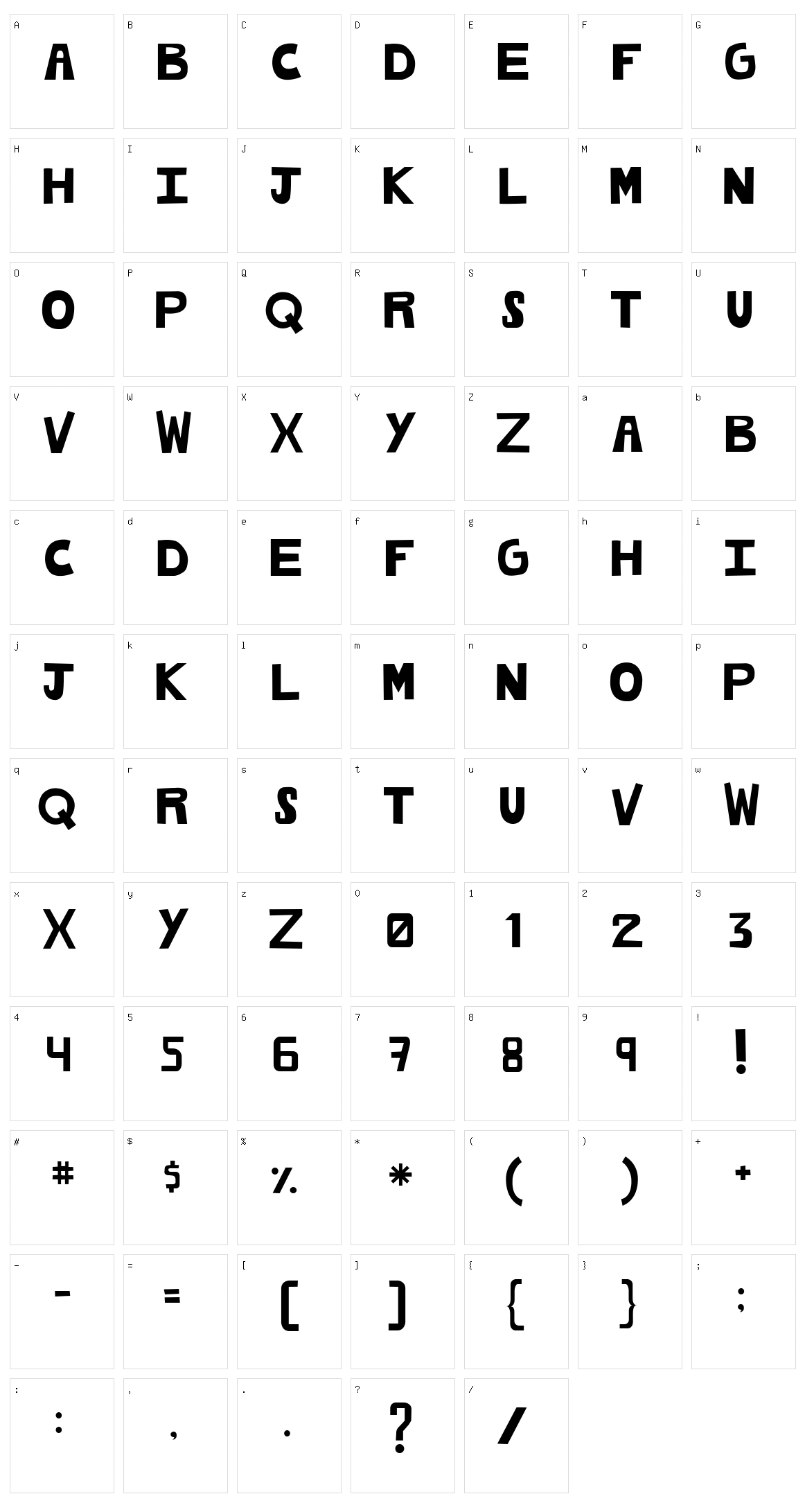 Cachetona Character Set