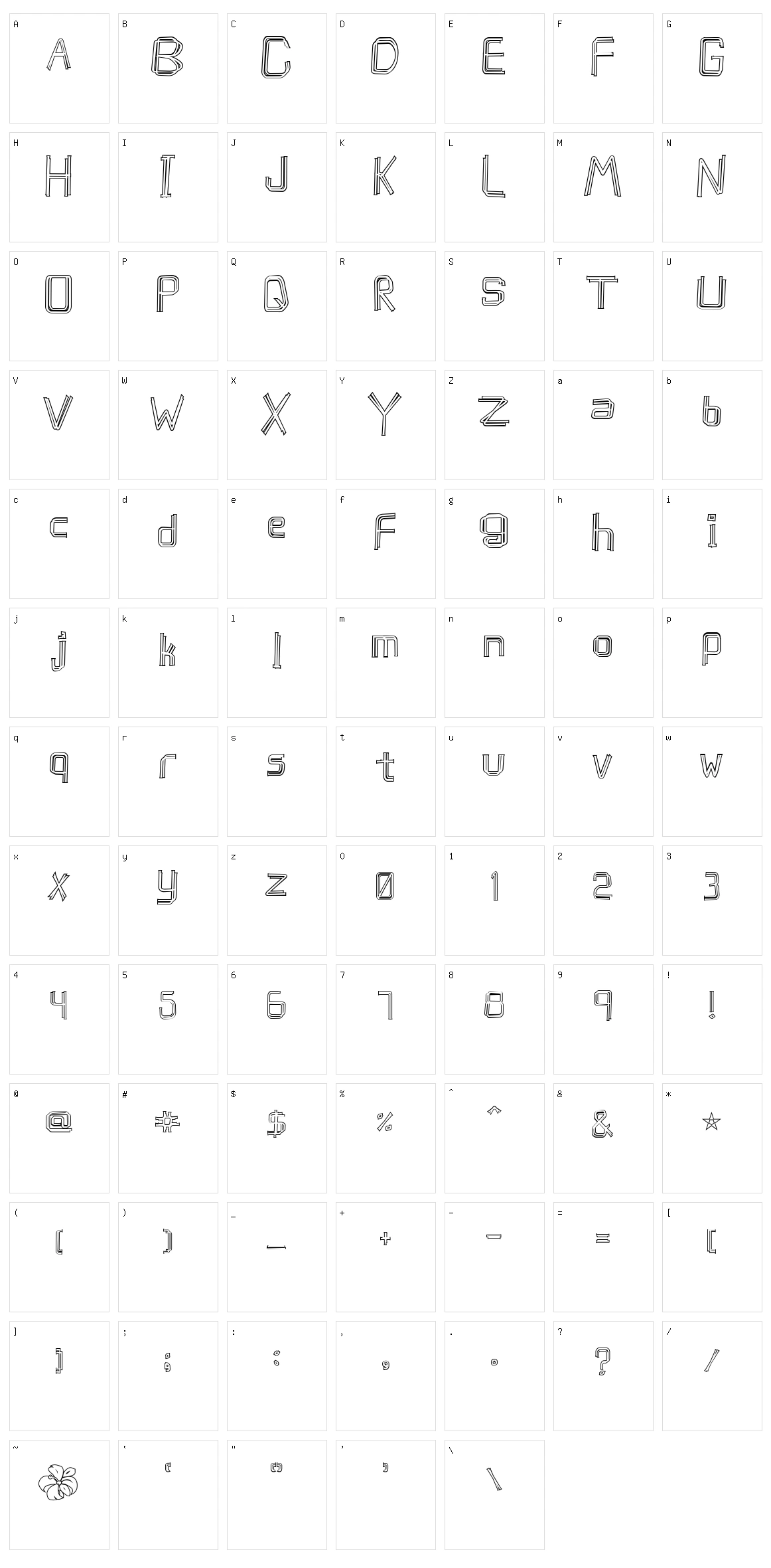 Caffeen Character Set
