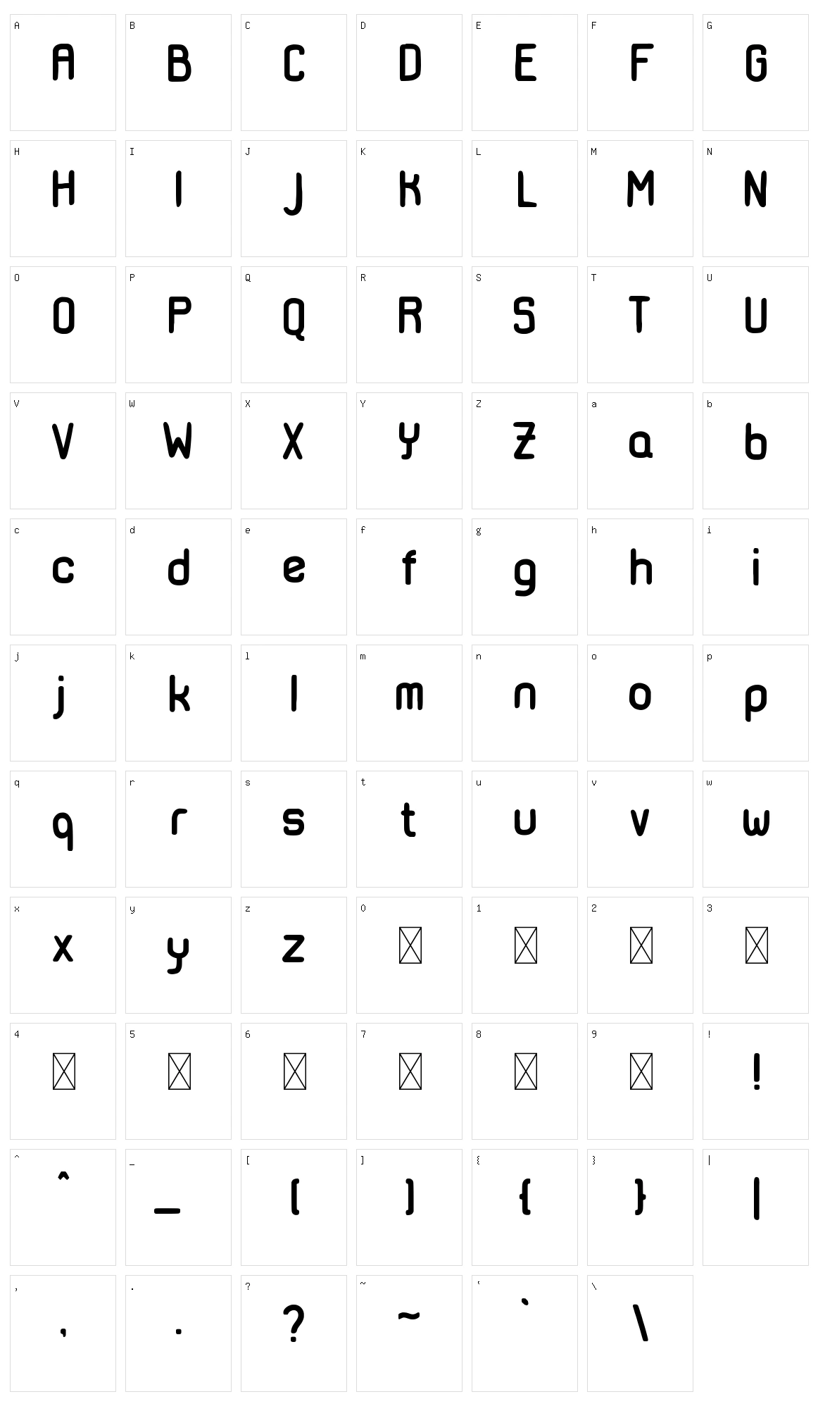 Cakadidi Character Set