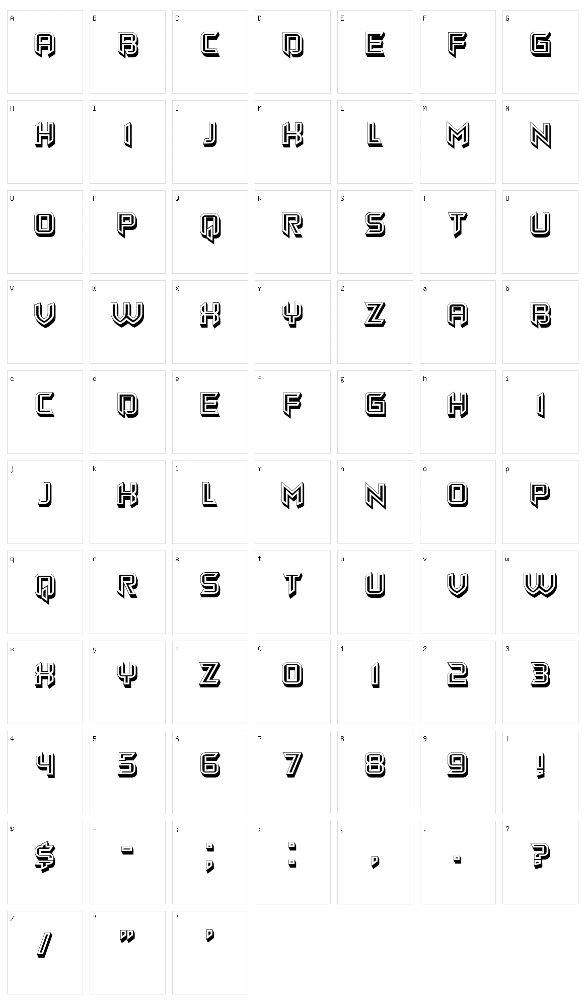 Calamita Character Set