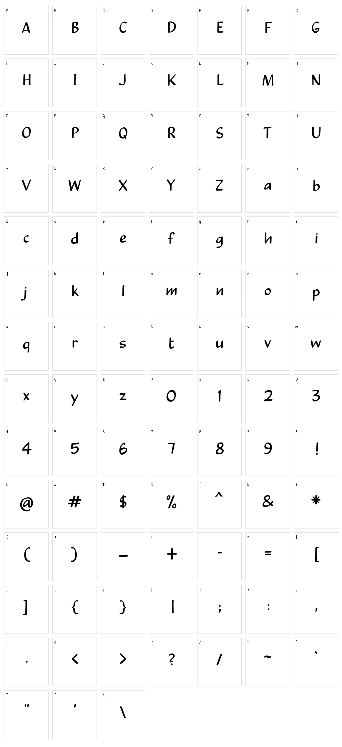 Calculus Sans Character Set
