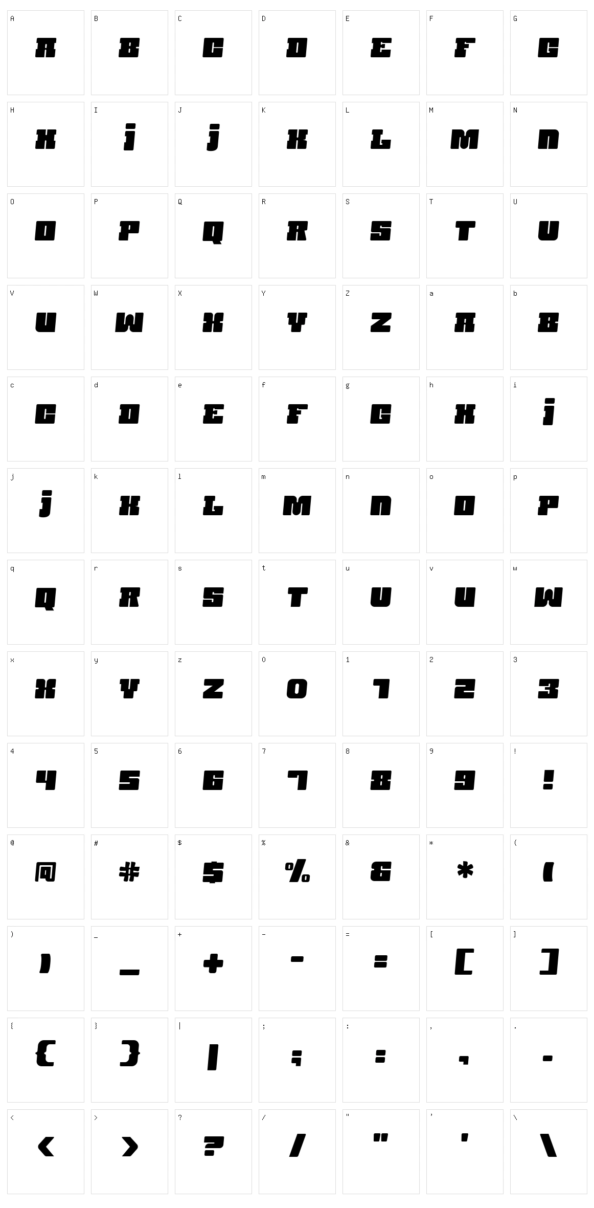 Calgary 88 Character Set