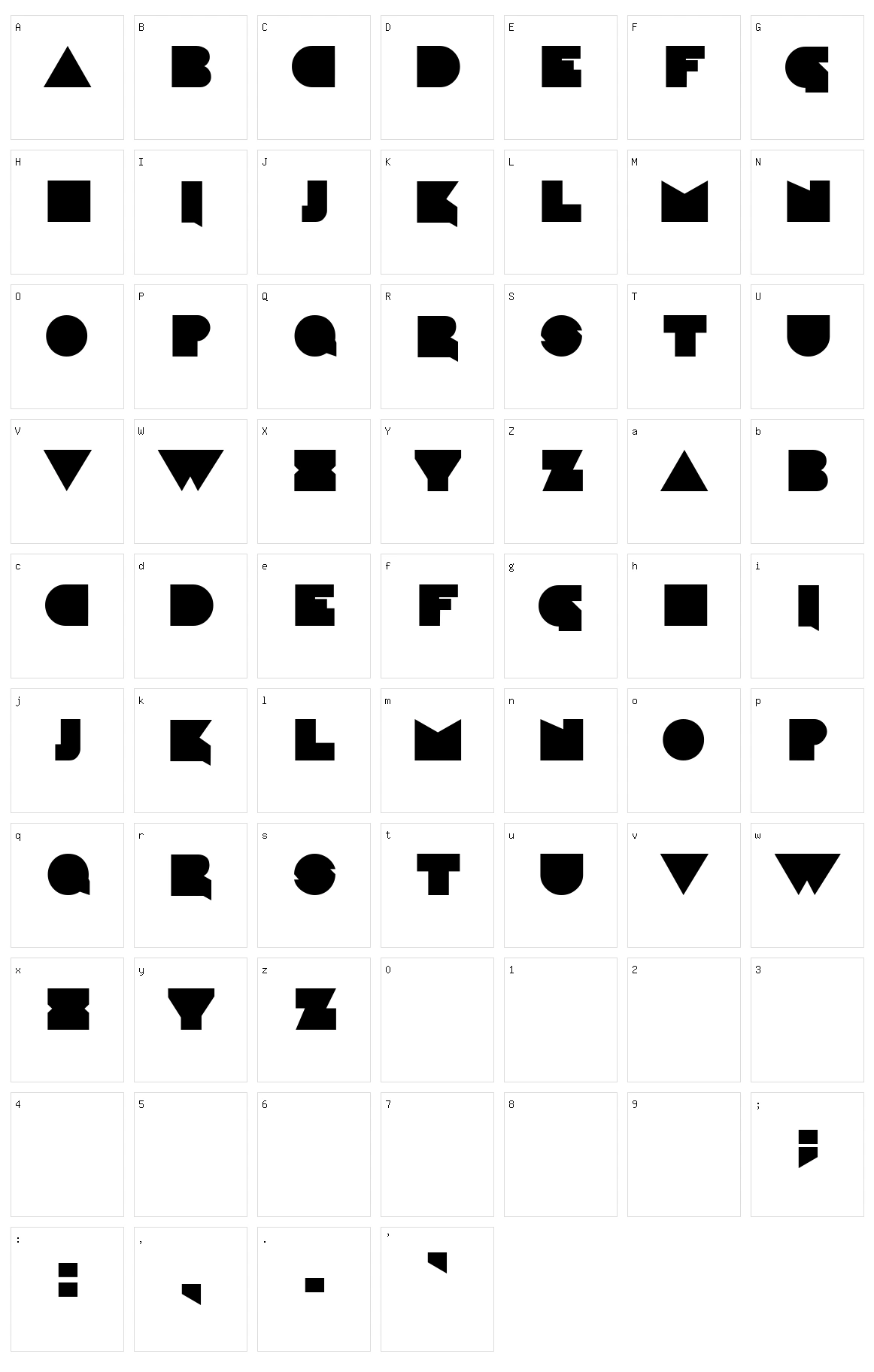 Caligari Character Set
