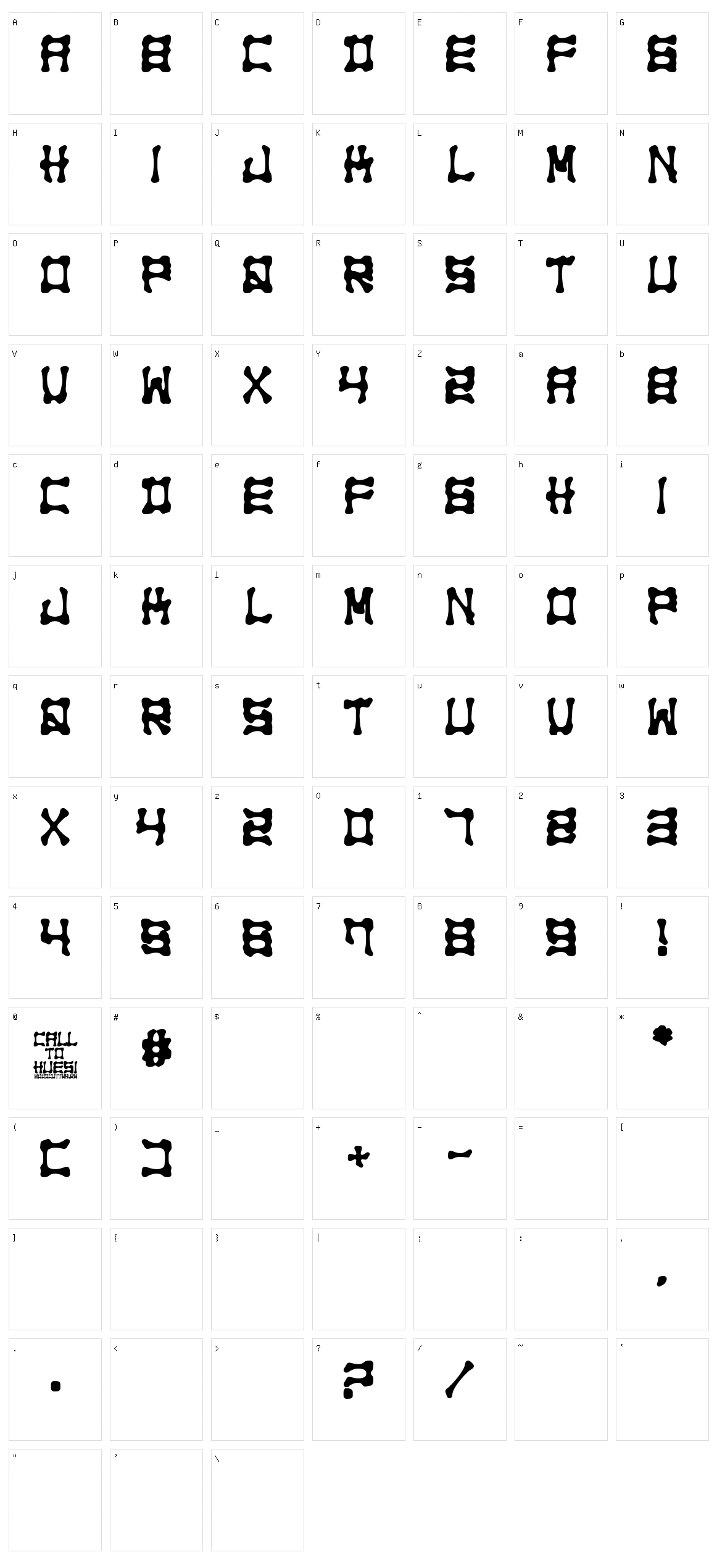 Call to Huesi Character Set