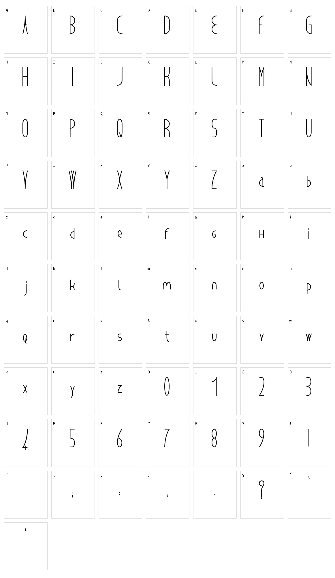 Cancello Character Set