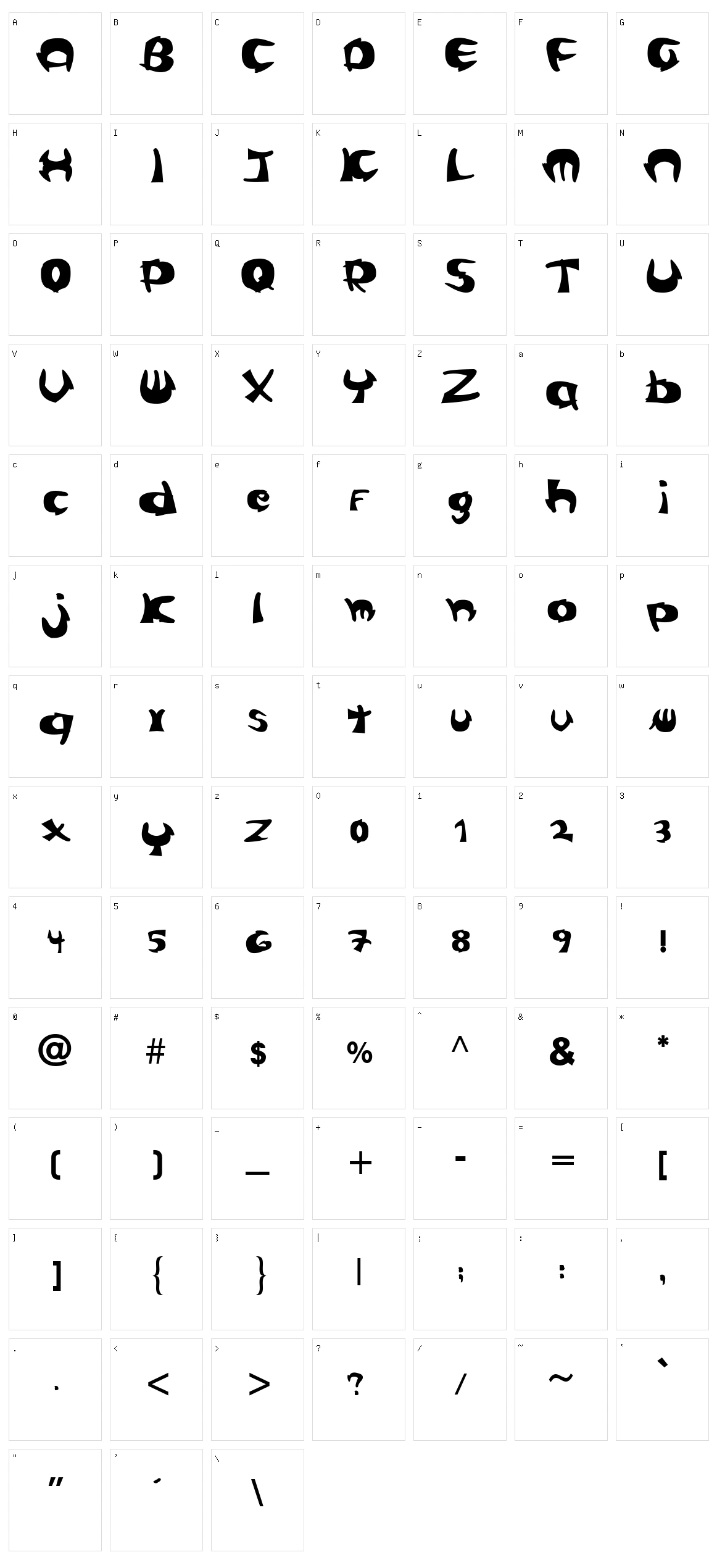 Cangrejas Character Set