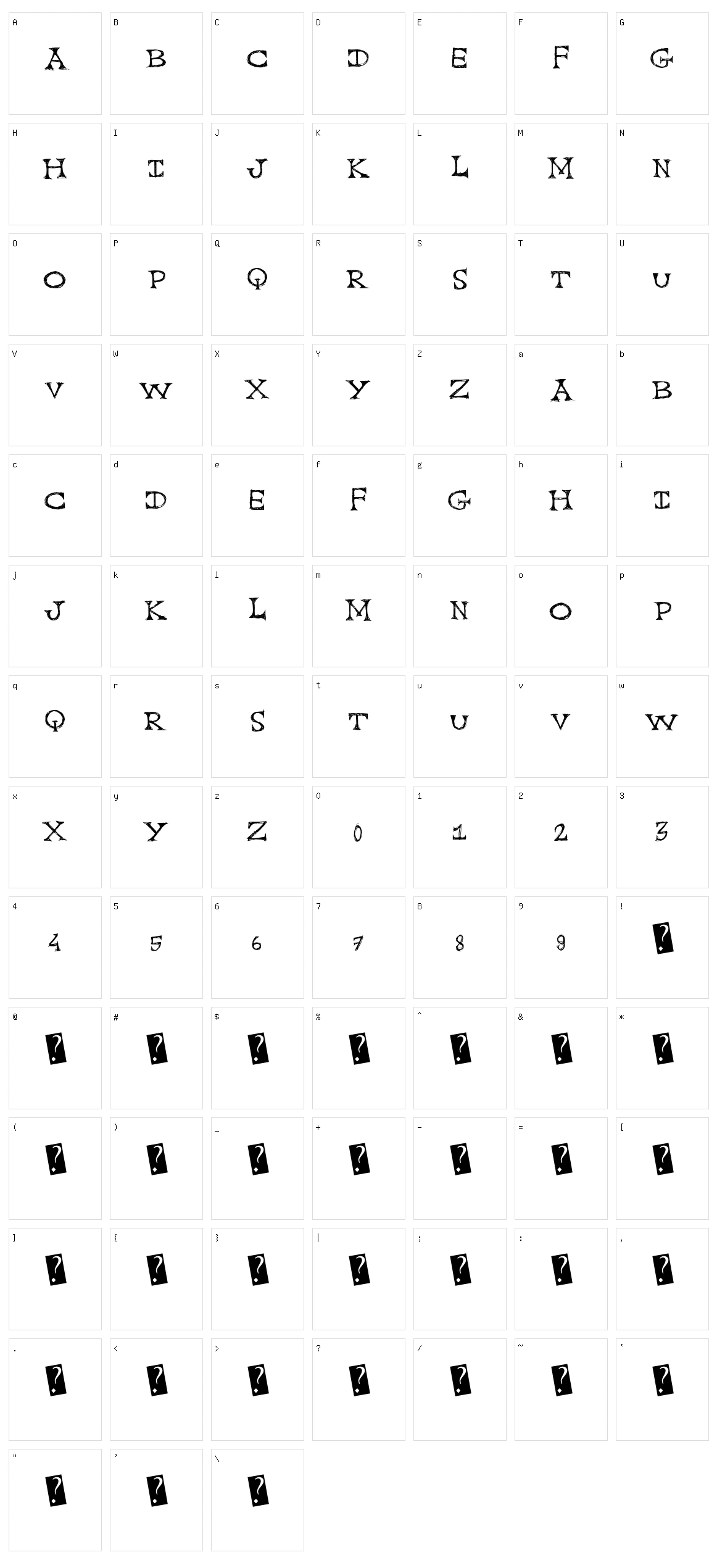 Cap Scratched Character Set