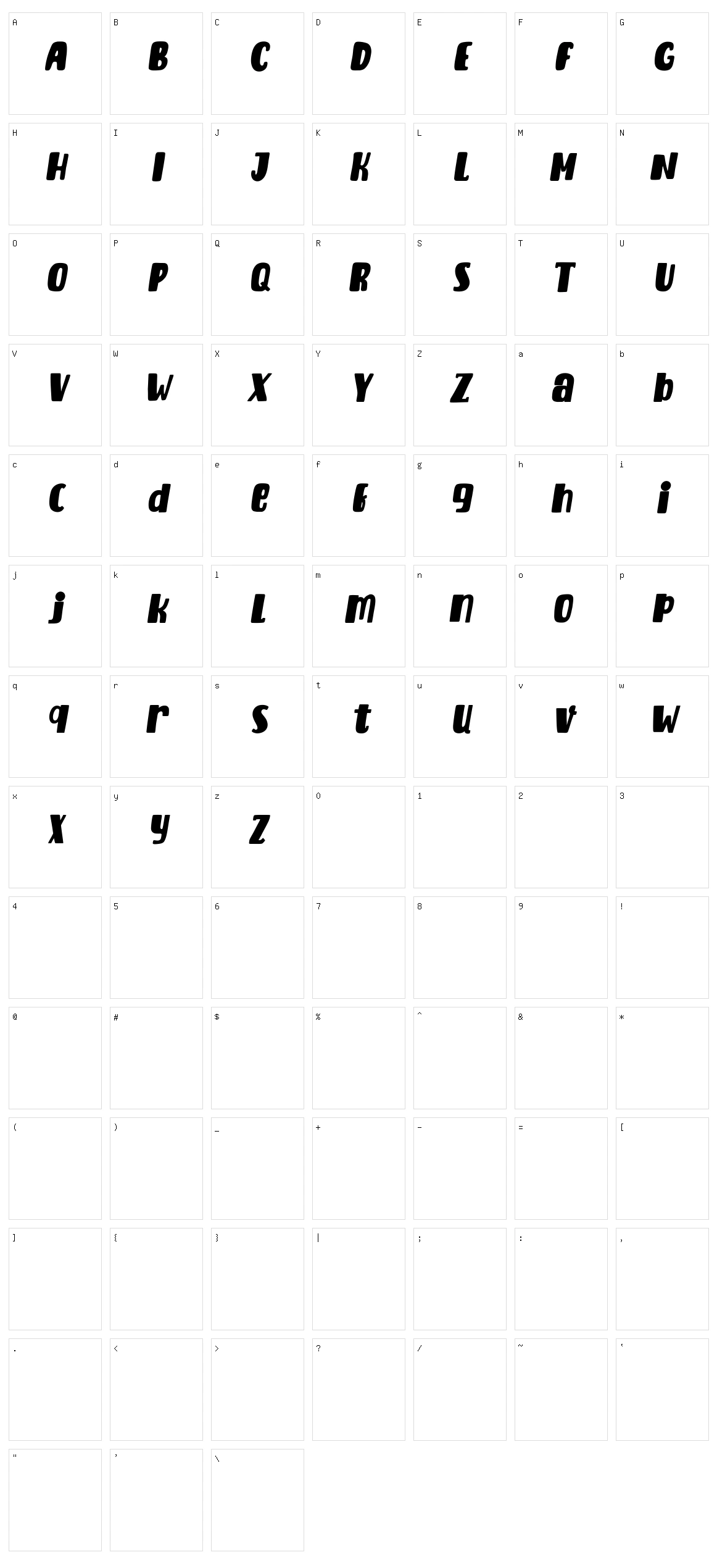 Cardifa Character Set