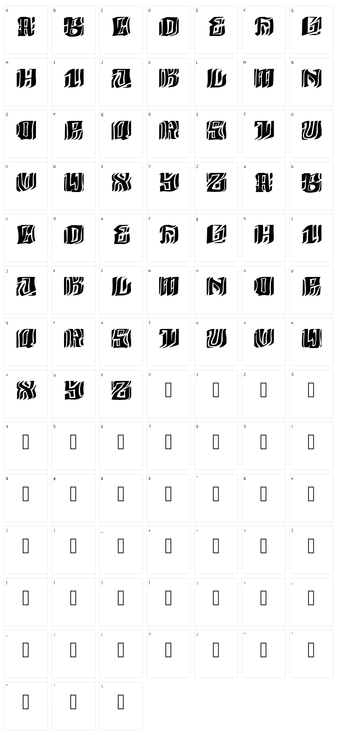 Carina Character Set