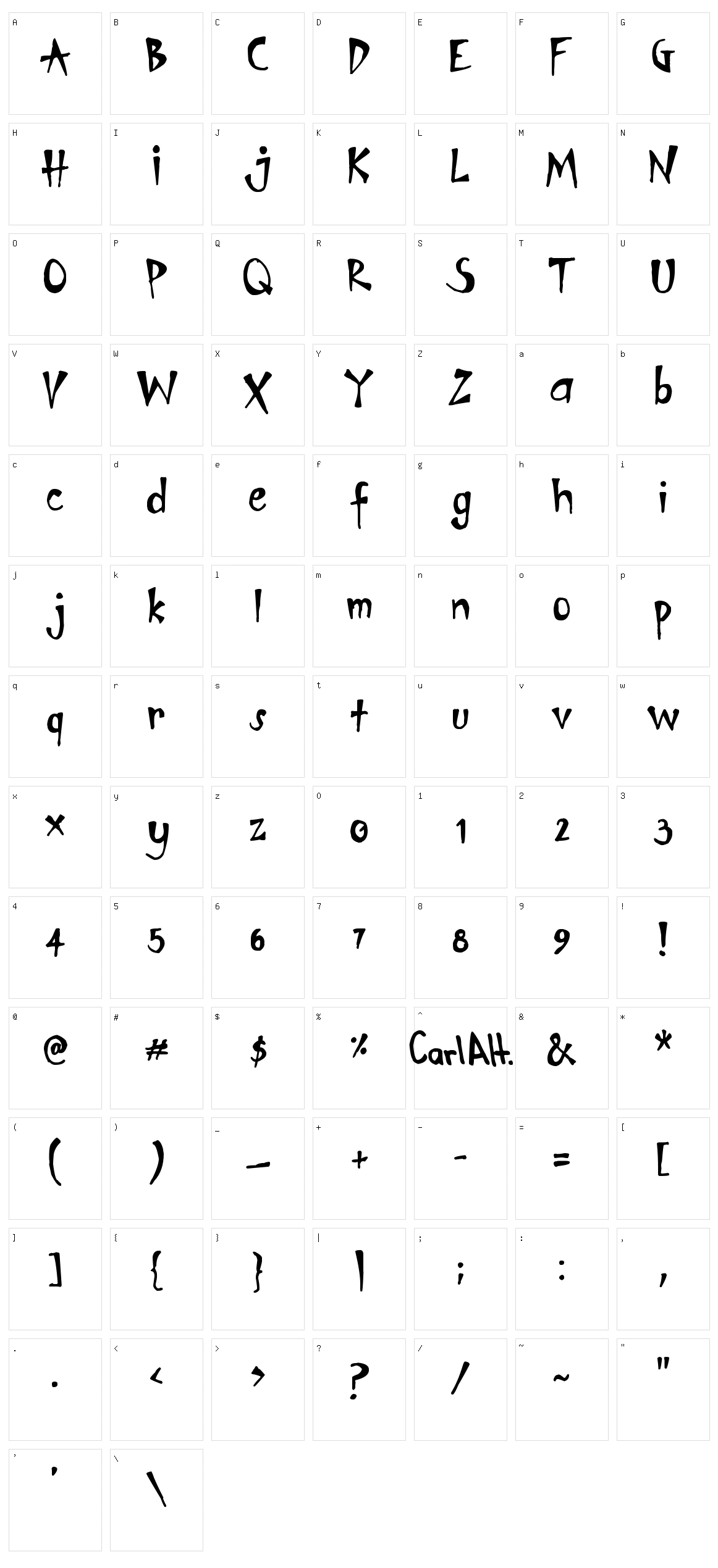 Carl Alt Character Set