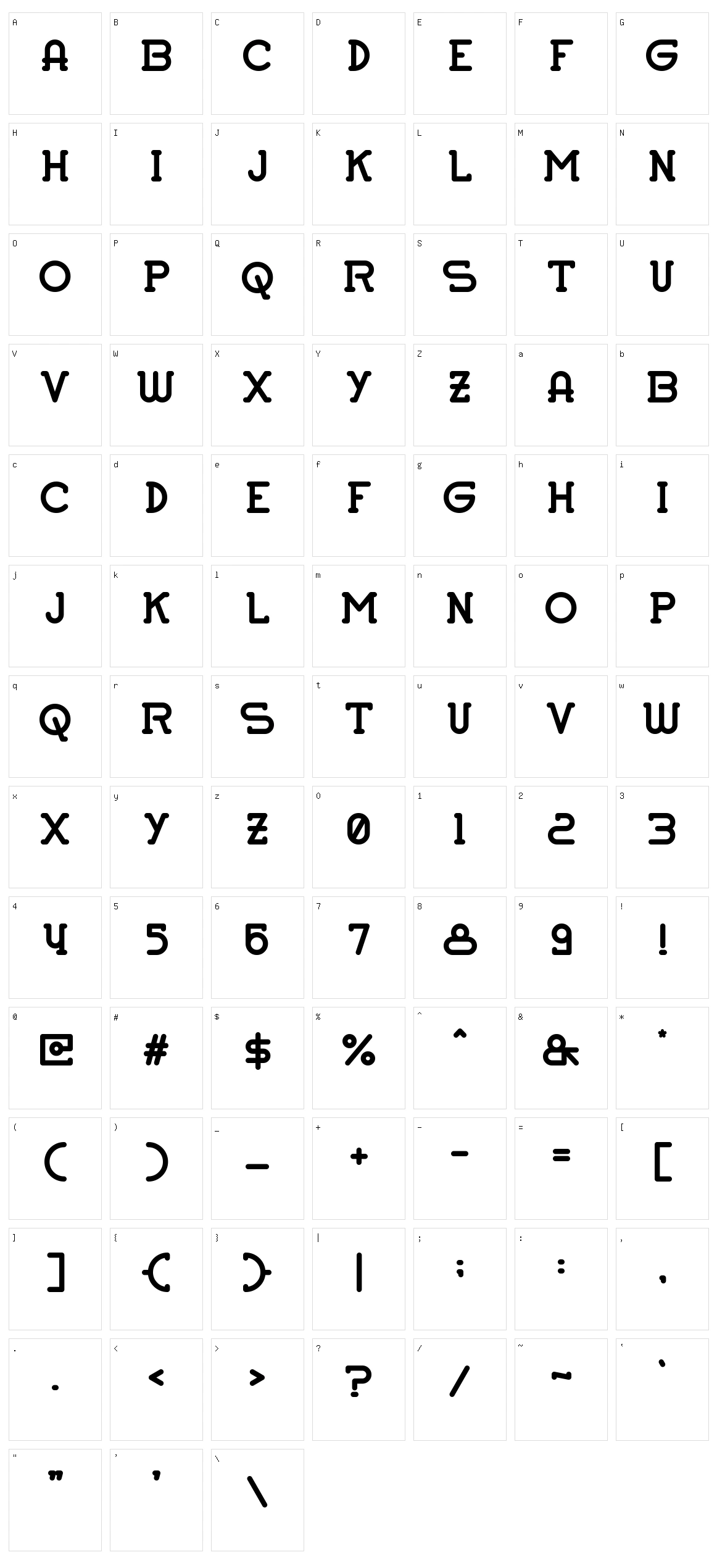 Cartos Character Set