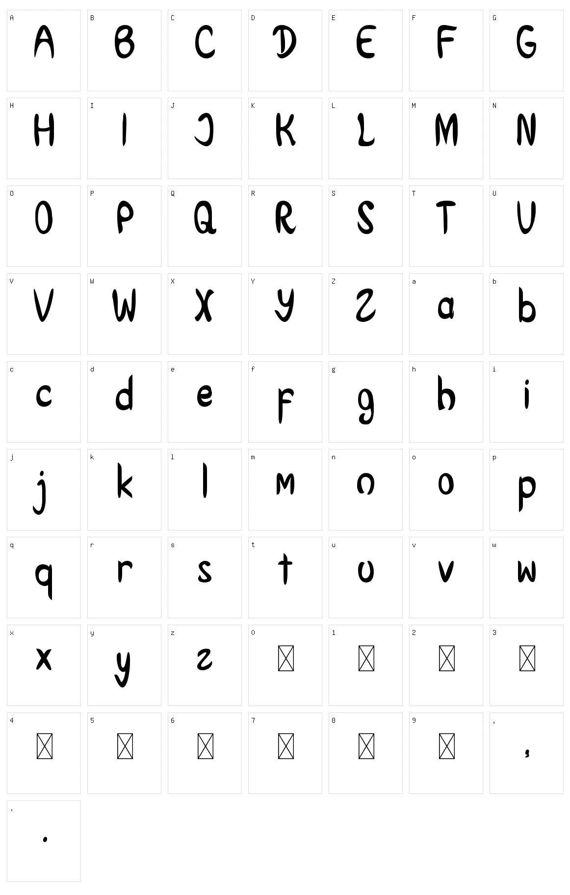 Cashfeer Character Set