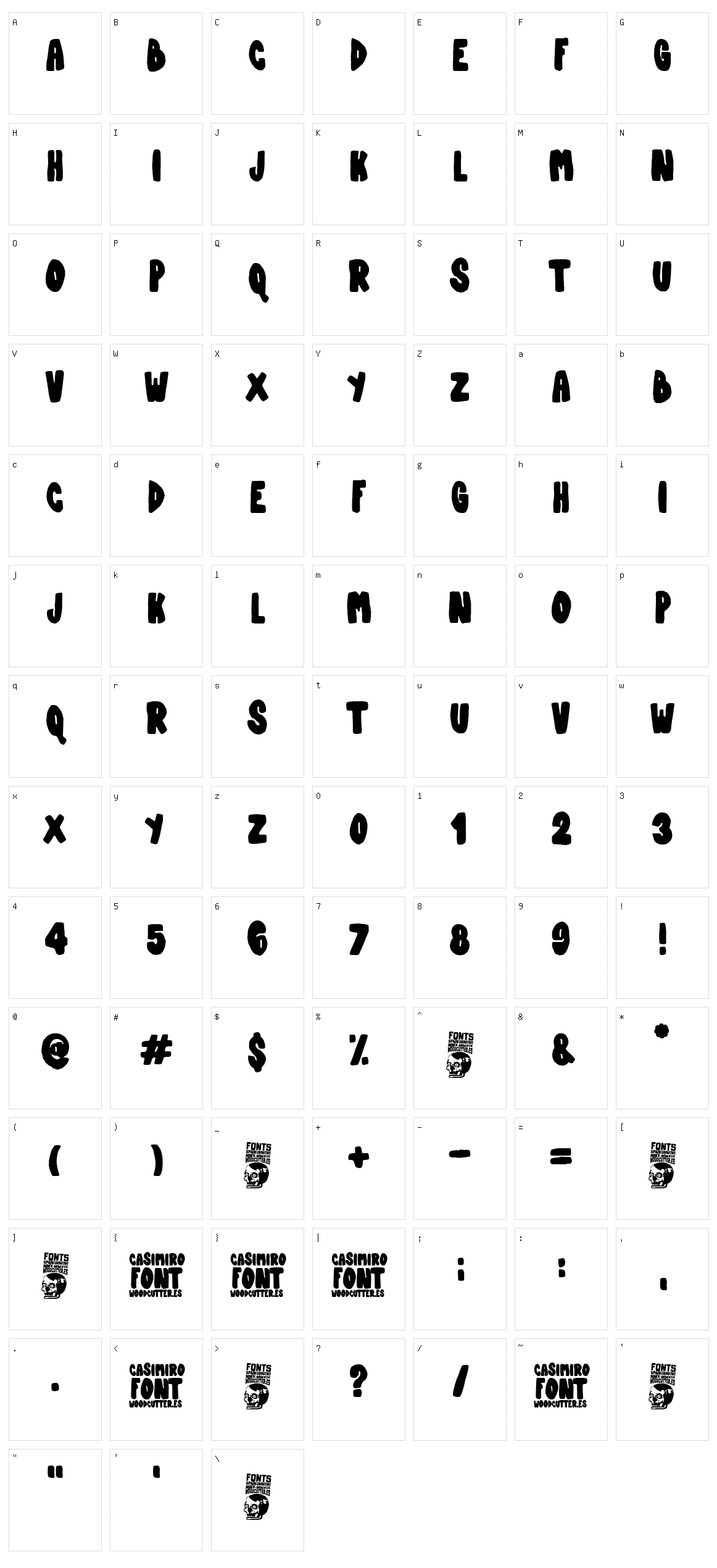 Casimiro Character Set