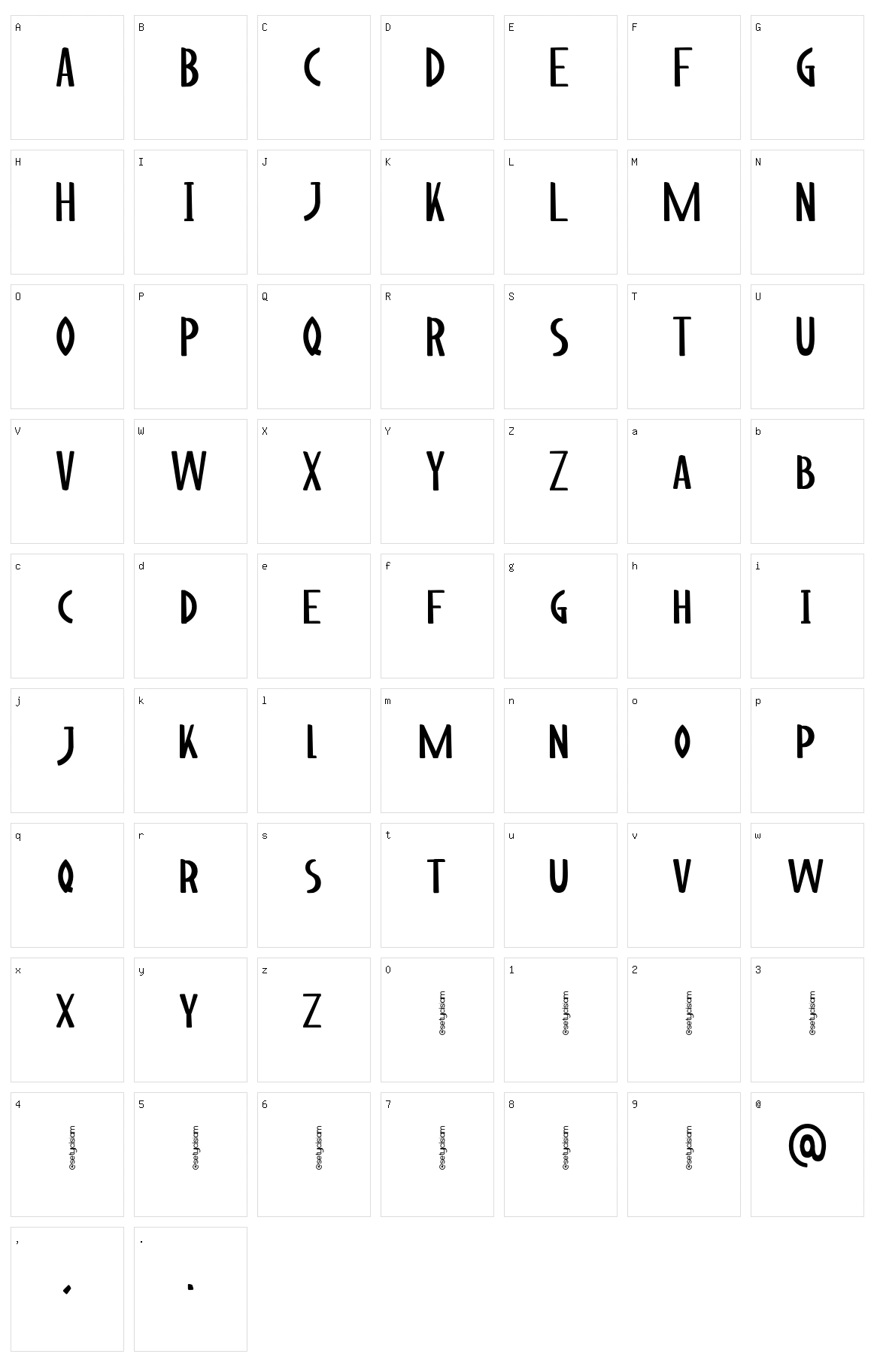 Catalina Character Set